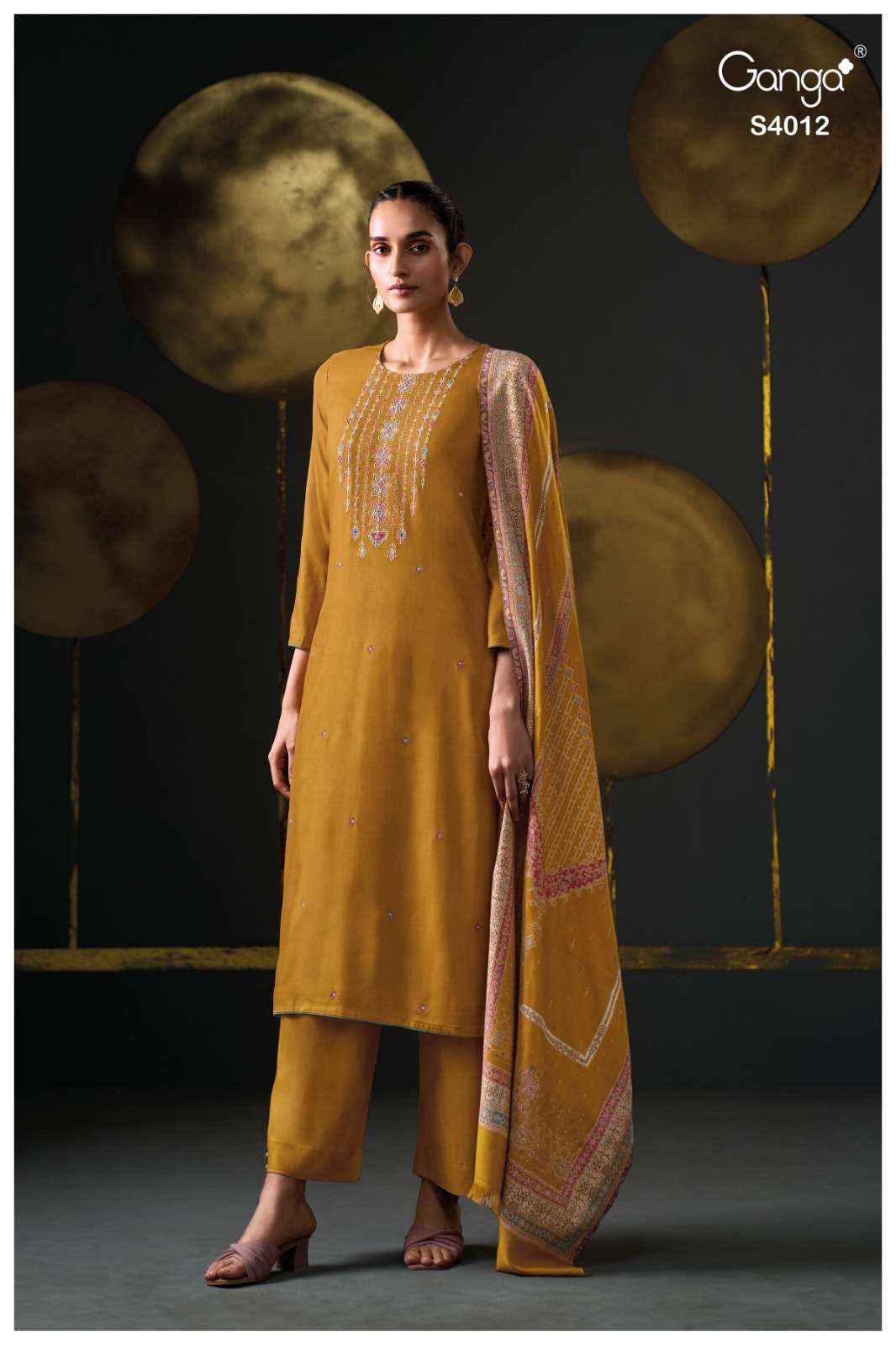 Ganga Fashion Tivona 4012 Pure Pashmina Suit Winter Wear Salwar Kameez Wholesale Rate ( 1 Pcs Catalog )