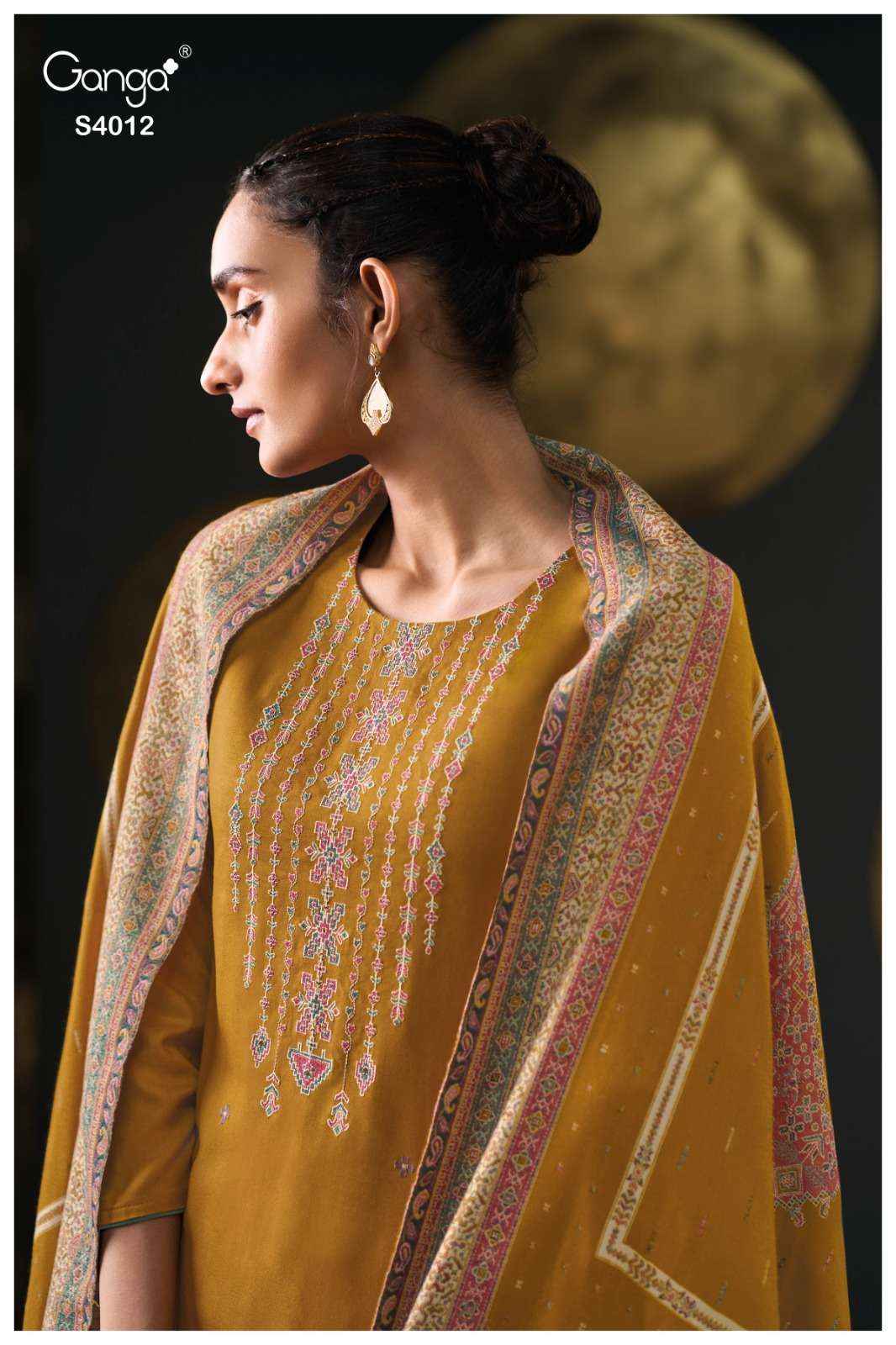Ganga Fashion Tivona 4012 Pure Pashmina Suit Winter Wear Salwar Kameez Wholesale Rate ( 1 Pcs Catalog )