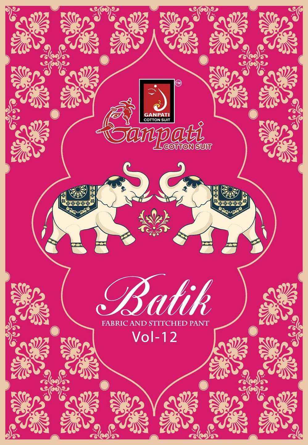 Ganpati Batik Vol 12 Pure Cotton Readymade Salwar Suits Wholesale Price ( 15 Pcs Catalogue )