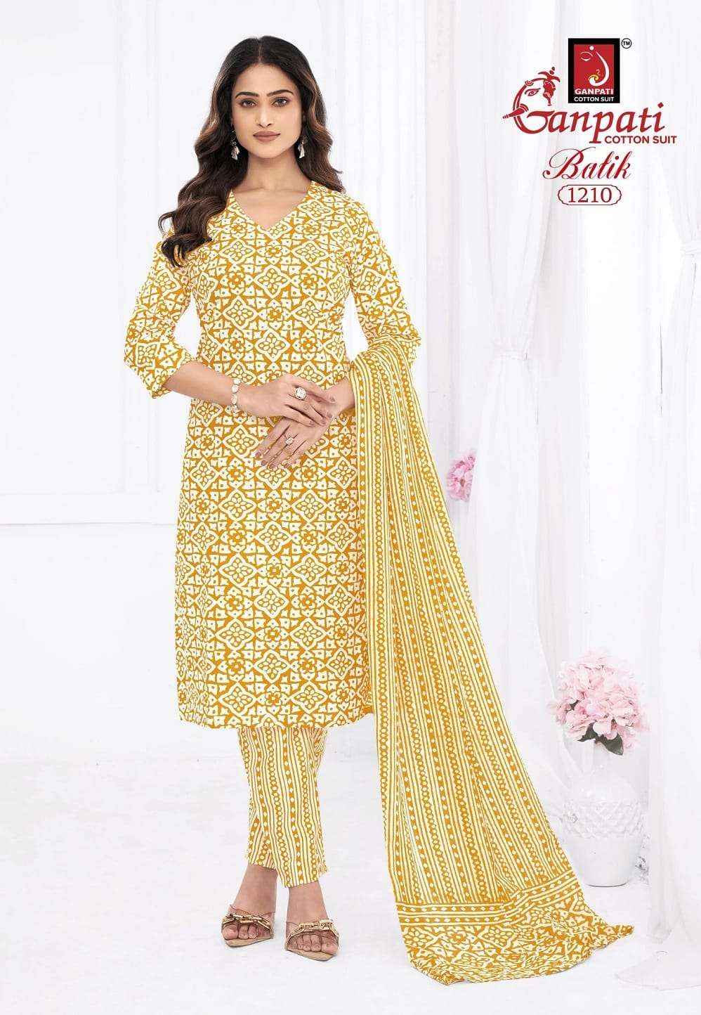 Ganpati Batik Vol 12 Pure Cotton Readymade Salwar Suits Wholesale Price ( 15 Pcs Catalogue )