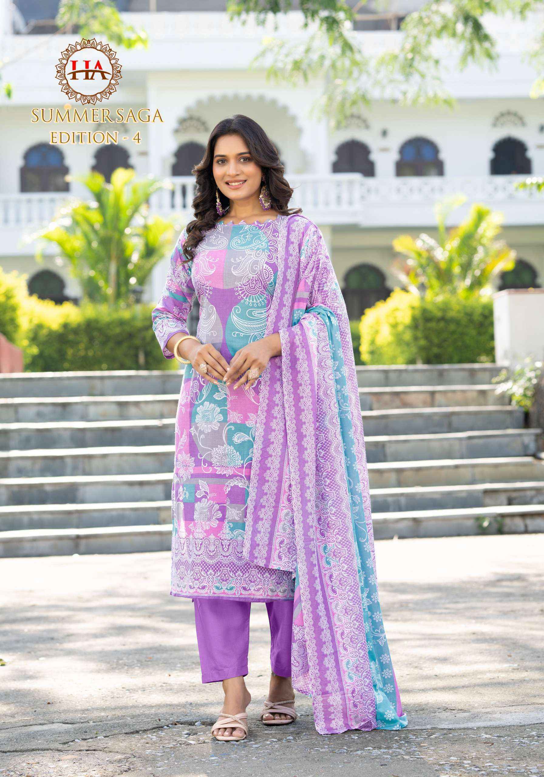 Harshit Fashion Summer Saga Edition 4 Cotton Salwar Kameez Wholesale Rate ( 8 Pcs Catalog )