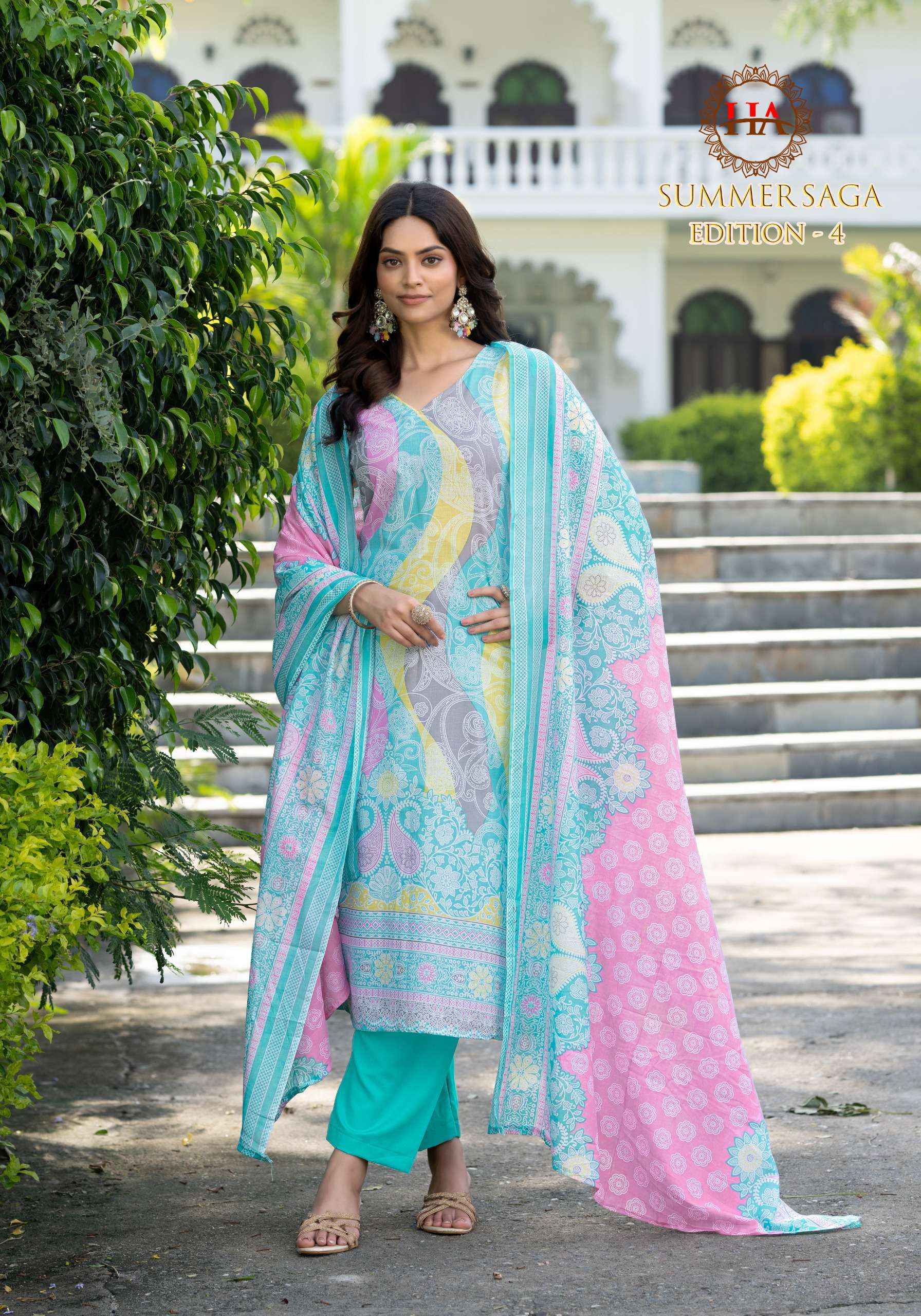 Harshit Fashion Summer Saga Edition 4 Cotton Salwar Kameez Wholesale Rate ( 8 Pcs Catalog )