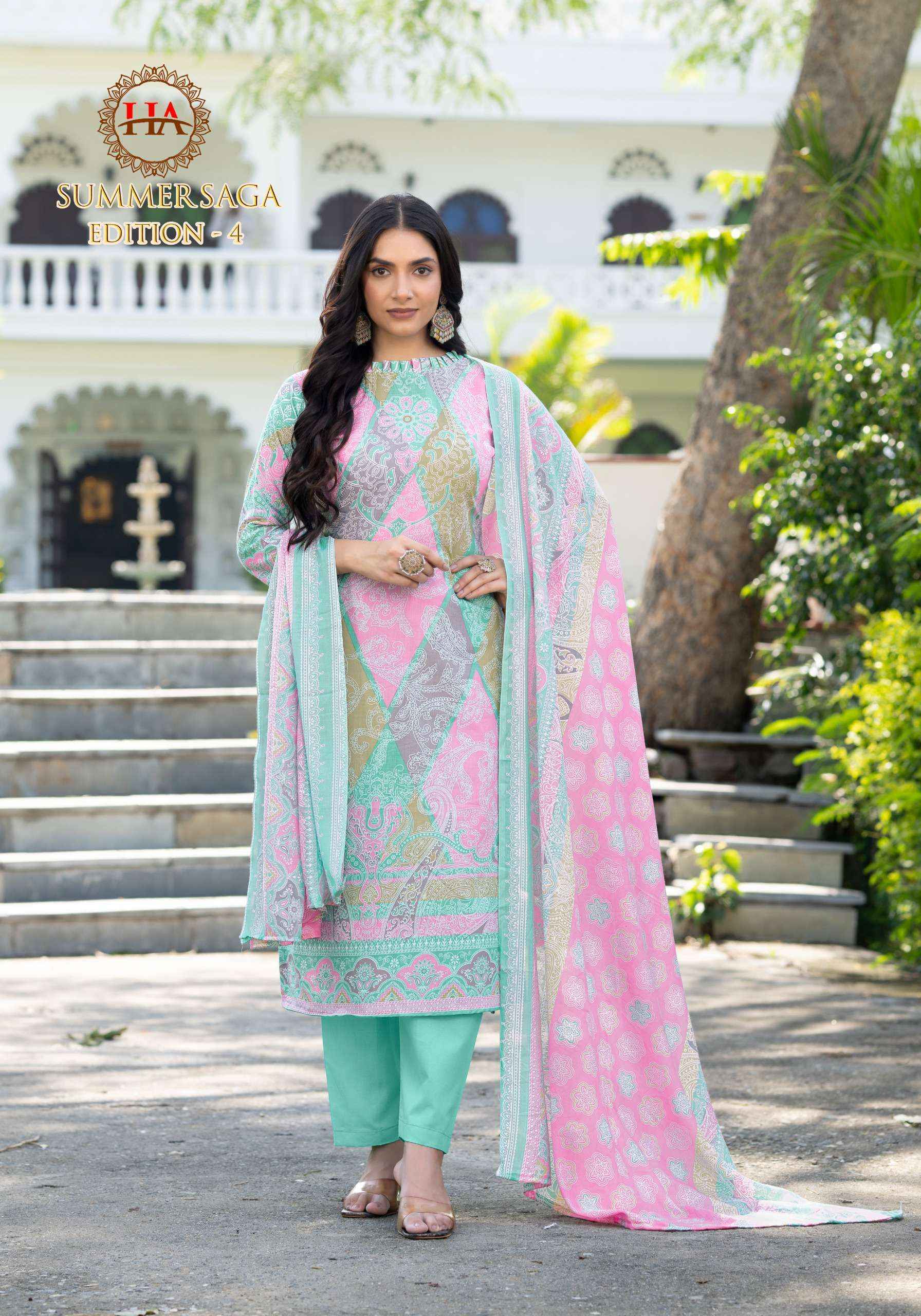 Harshit Fashion Summer Saga Edition 4 Cotton Salwar Kameez Wholesale Rate ( 8 Pcs Catalog )