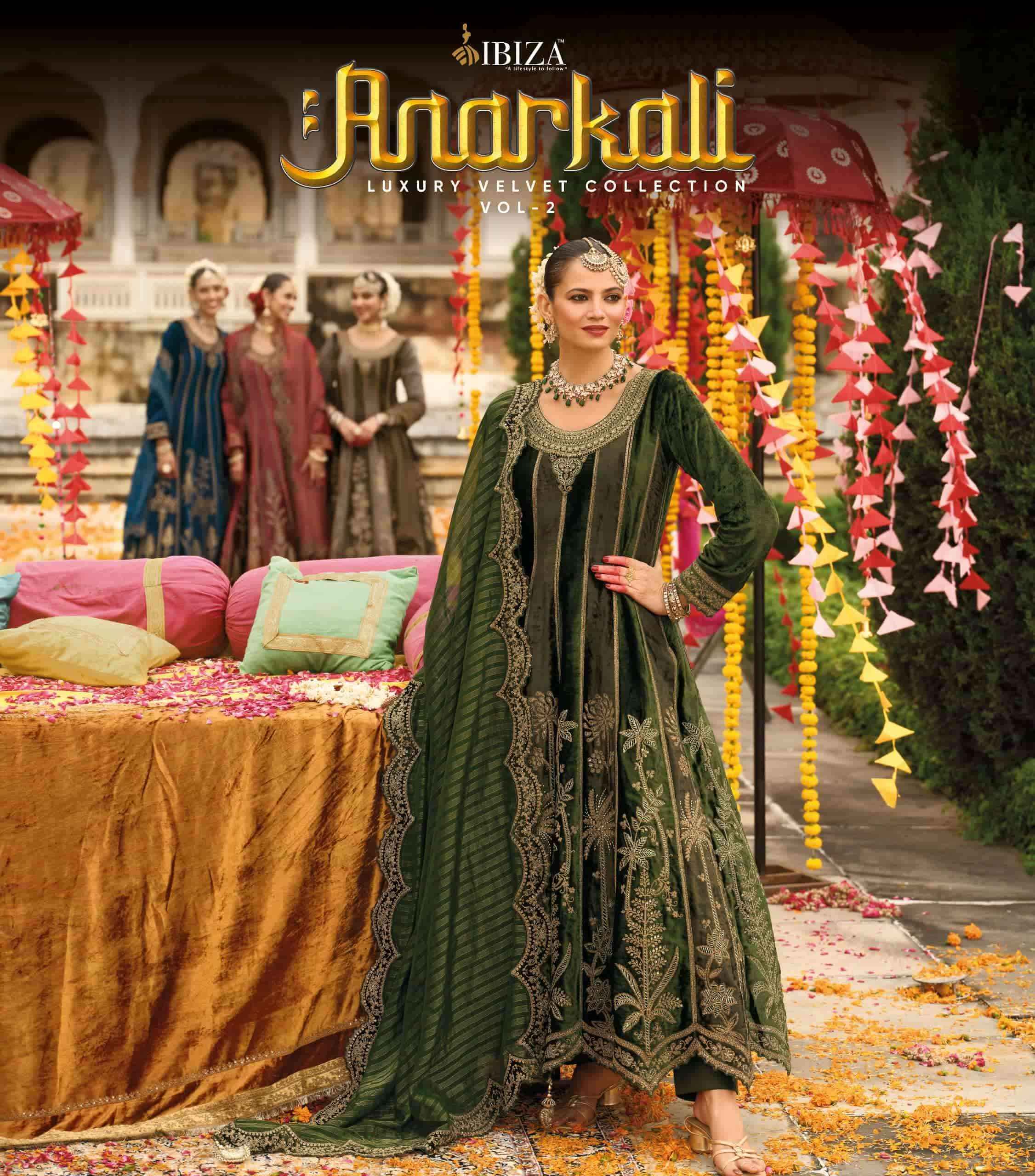 Ibiza Anarkali Vol 2 Designer Work Velvet Wedding Suit Wholesale Rate ( 6 Pcs Catalog )