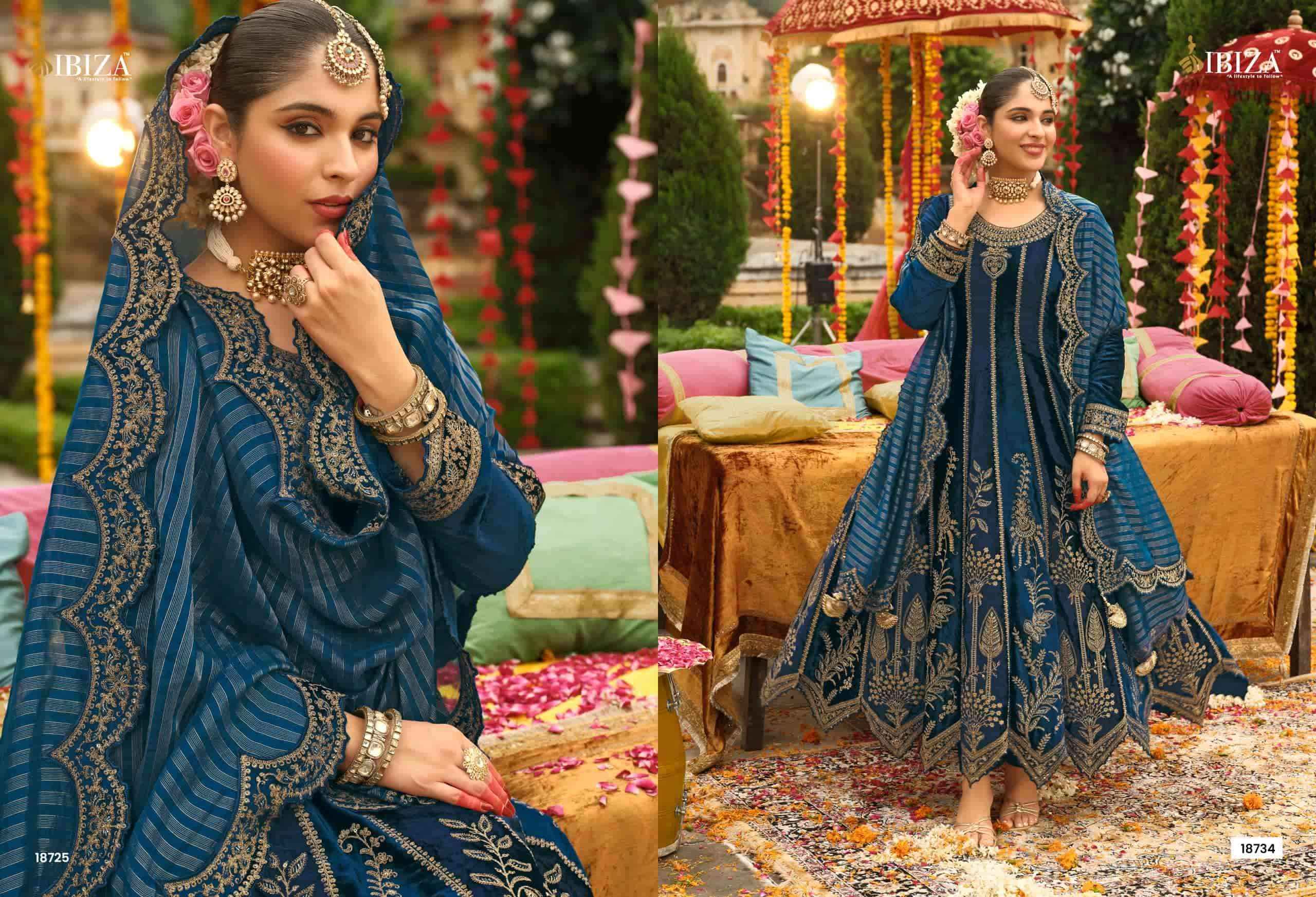 Ibiza Anarkali Vol 2 Designer Work Velvet Wedding Suit Wholesale Rate ( 6 Pcs Catalog )