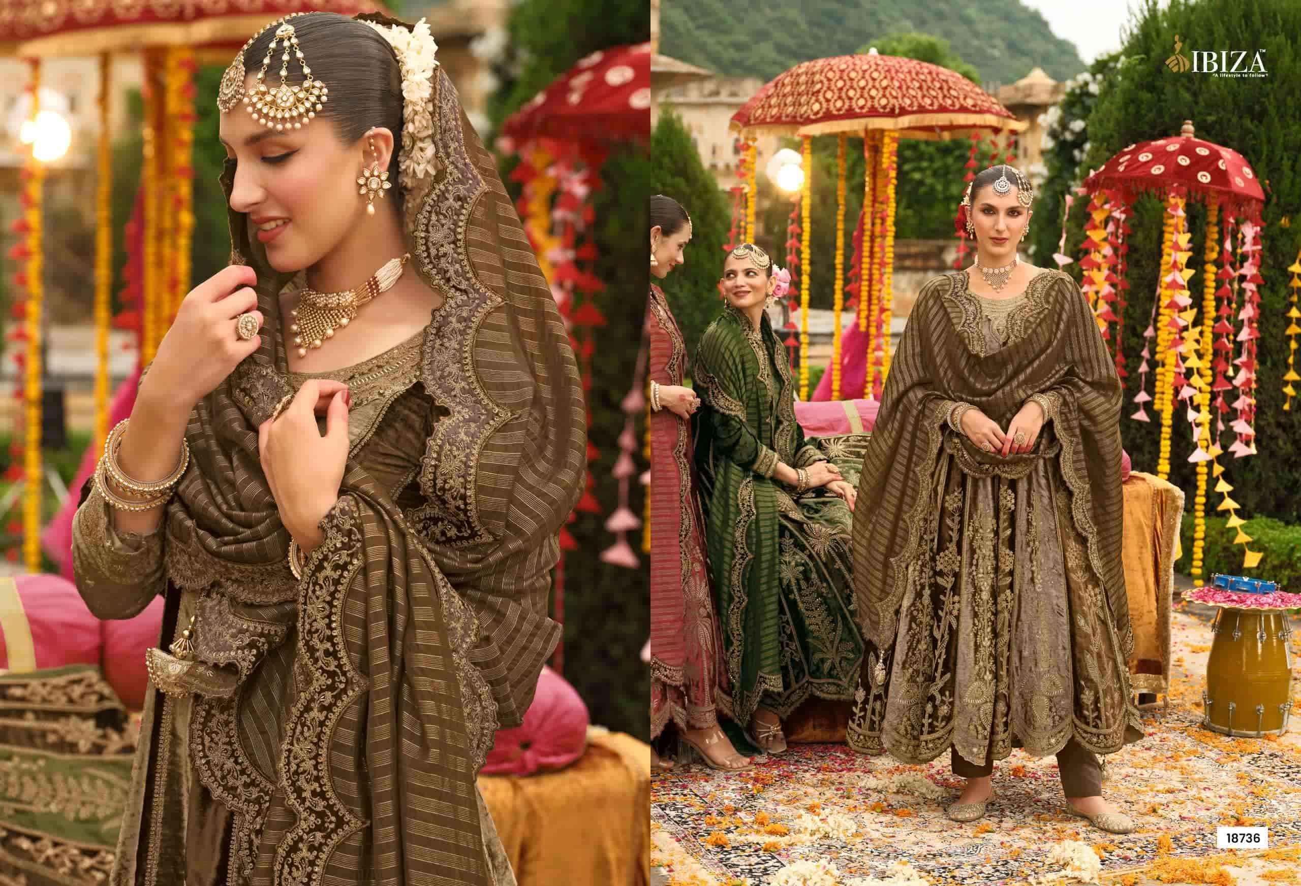 Ibiza Anarkali Vol 2 Designer Work Velvet Wedding Suit Wholesale Rate ( 6 Pcs Catalog )