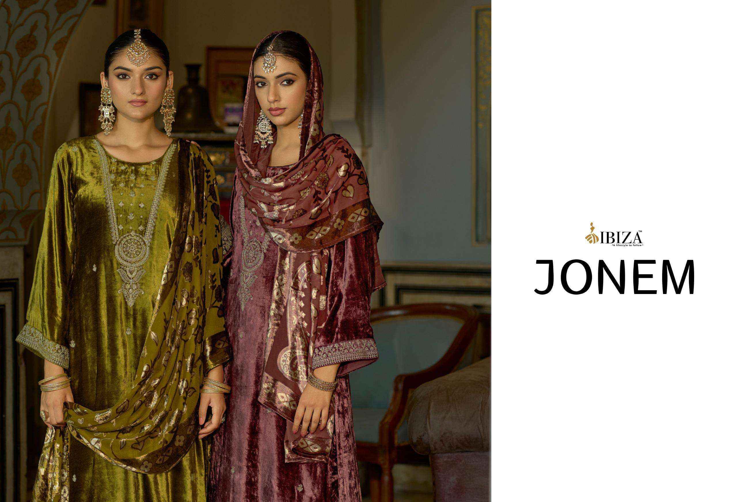 Ibiza Jonem Designer Work Velvet Wedding Wear Salwar Kameez Wholesale Rate ( 4 Pcs Catalog )