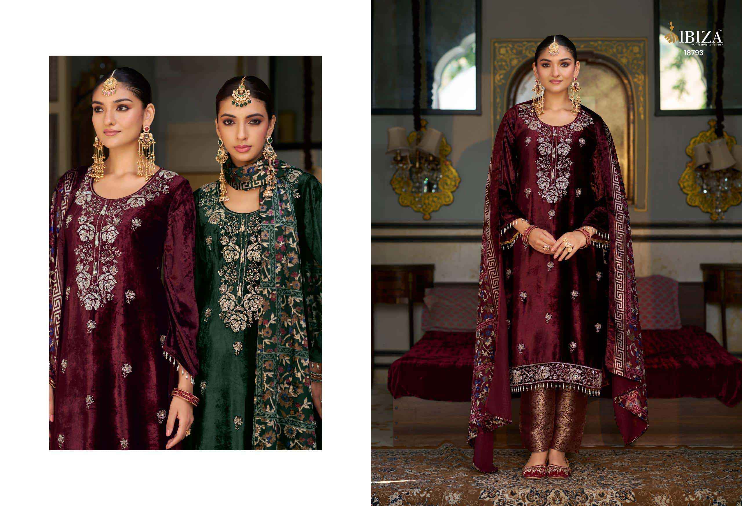 Ibiza Kalindi Premium Velvet Collection Partywear Collection Salwar Suit ( 4 Pcs Catalog )