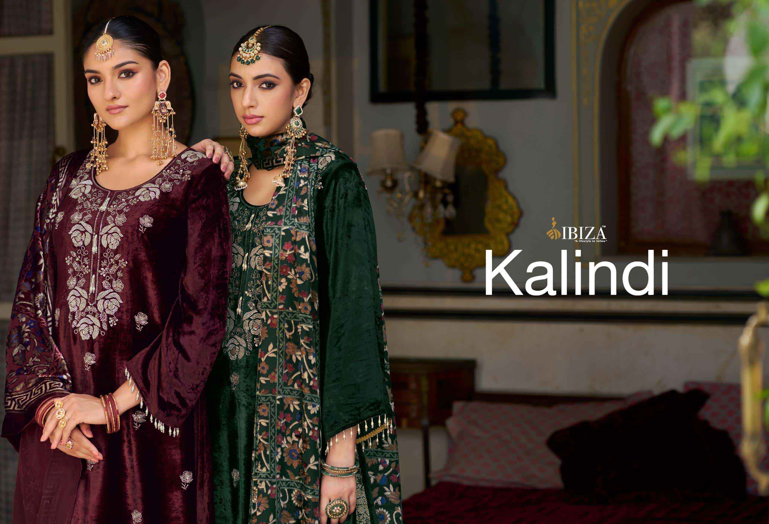 Ibiza Kalindi Premium Velvet Collection Partywear Collection Salwar Suit ( 4 Pcs Catalog )