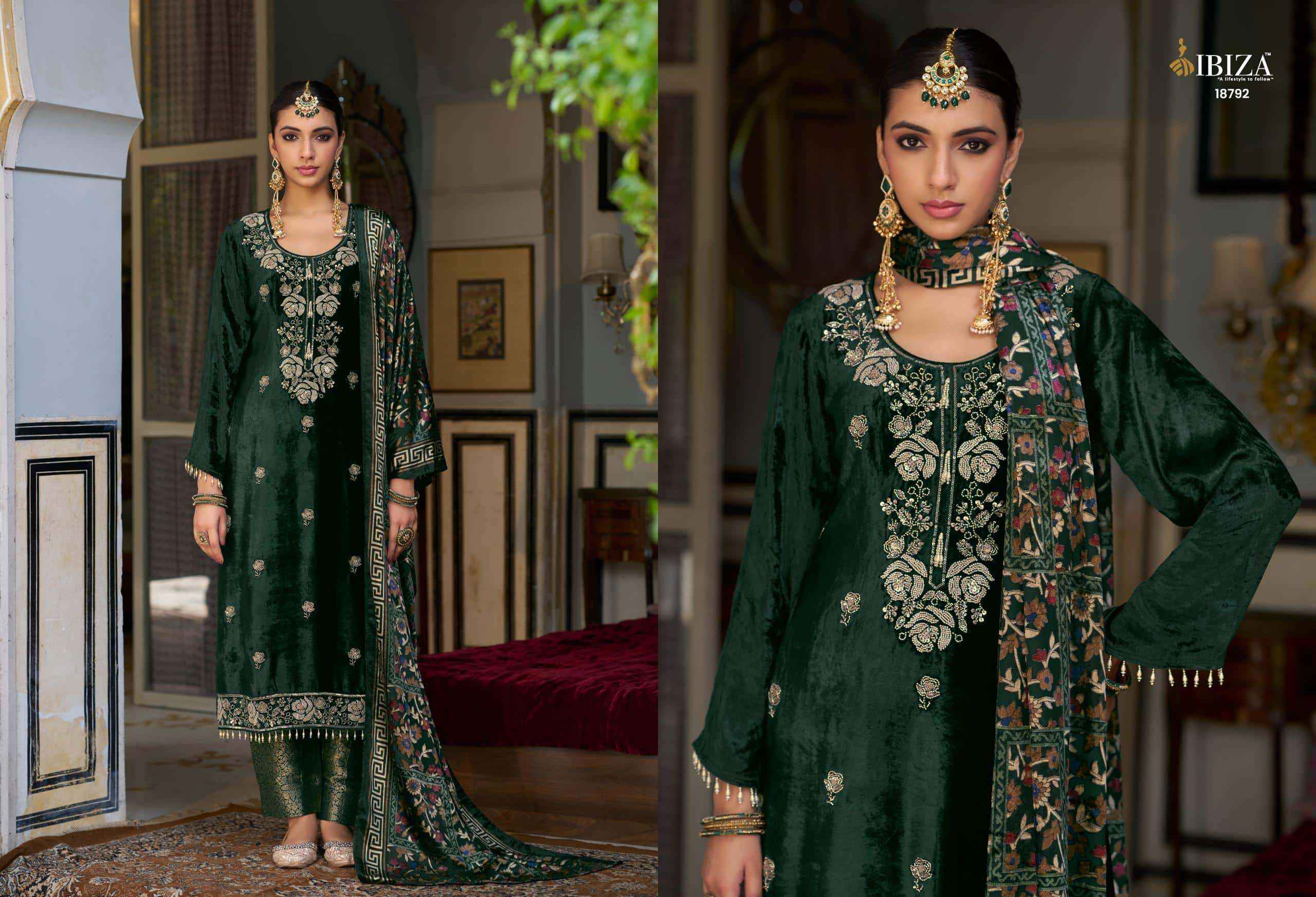 Ibiza Kalindi Premium Velvet Collection Partywear Collection Salwar Suit ( 4 Pcs Catalog )