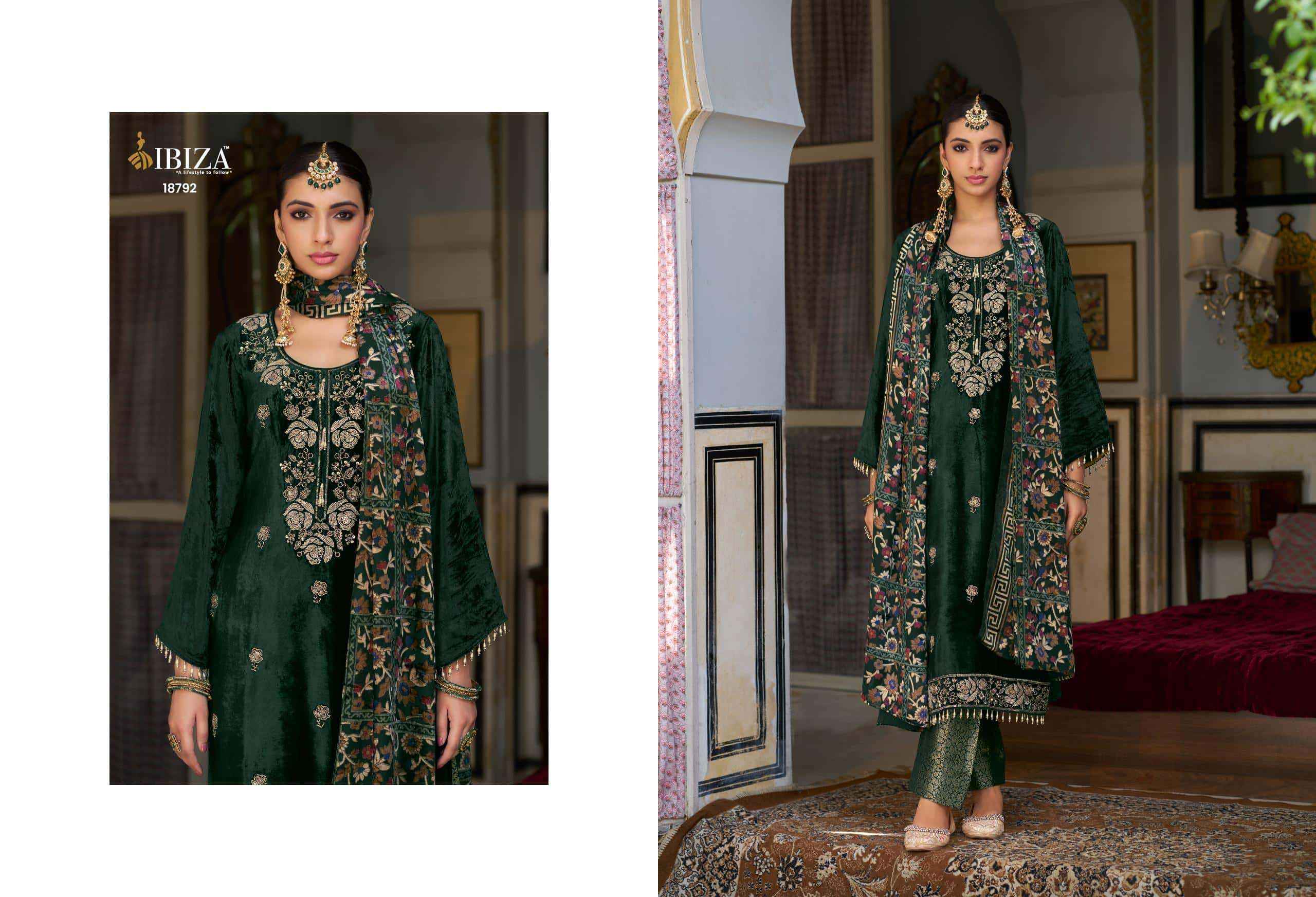 Ibiza Kalindi Premium Velvet Collection Partywear Collection Salwar Suit ( 4 Pcs Catalog )