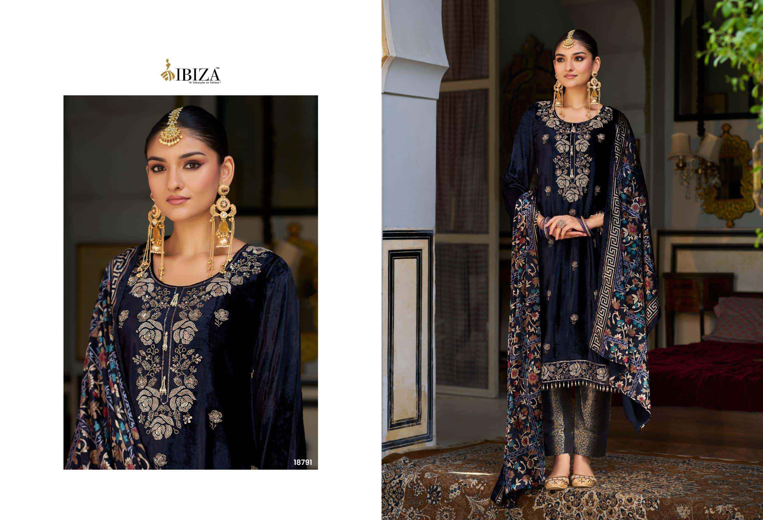 Ibiza Kalindi Premium Velvet Collection Partywear Collection Salwar Suit ( 4 Pcs Catalog )
