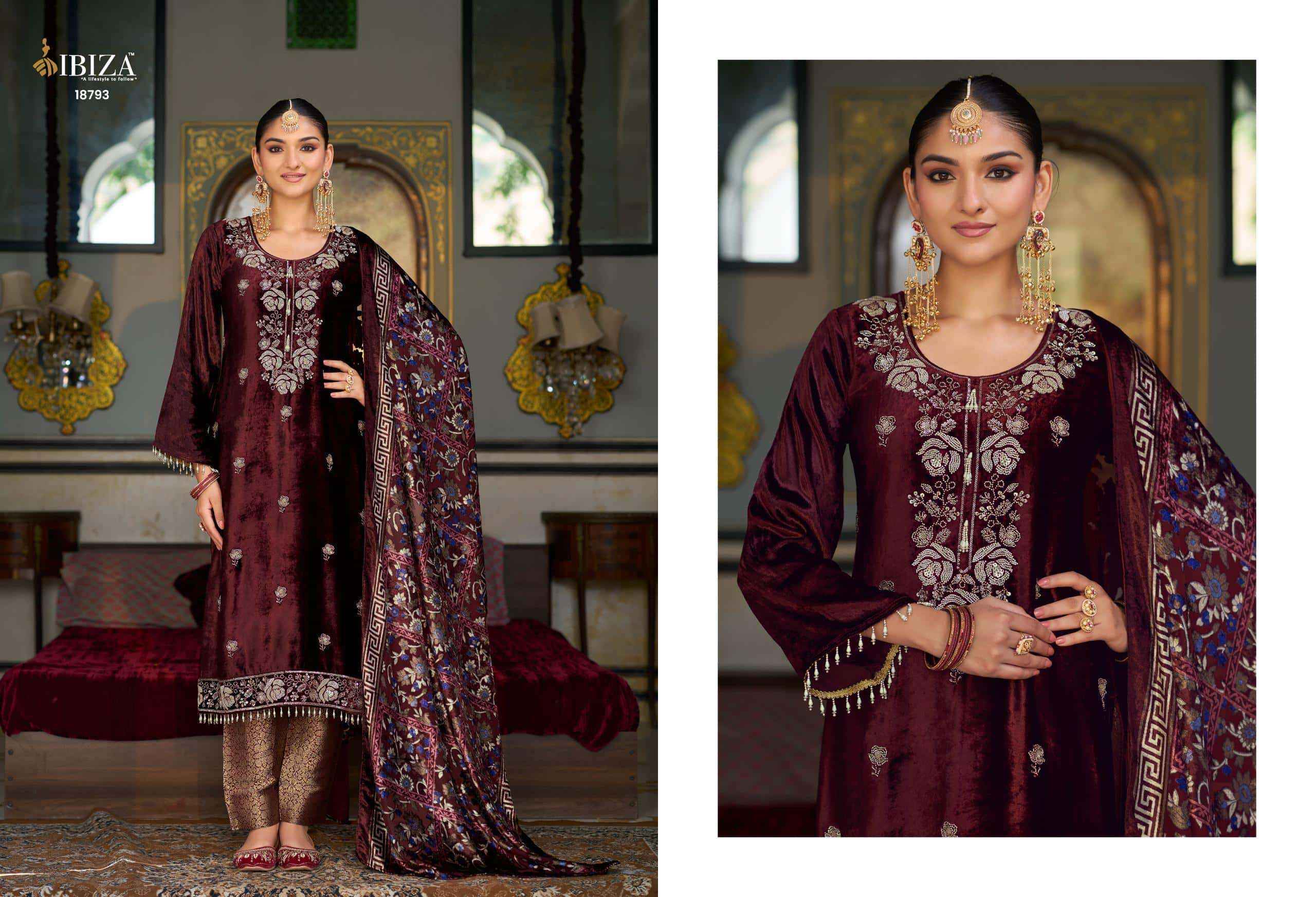 Ibiza Kalindi Premium Velvet Collection Partywear Collection Salwar Suit ( 4 Pcs Catalog )