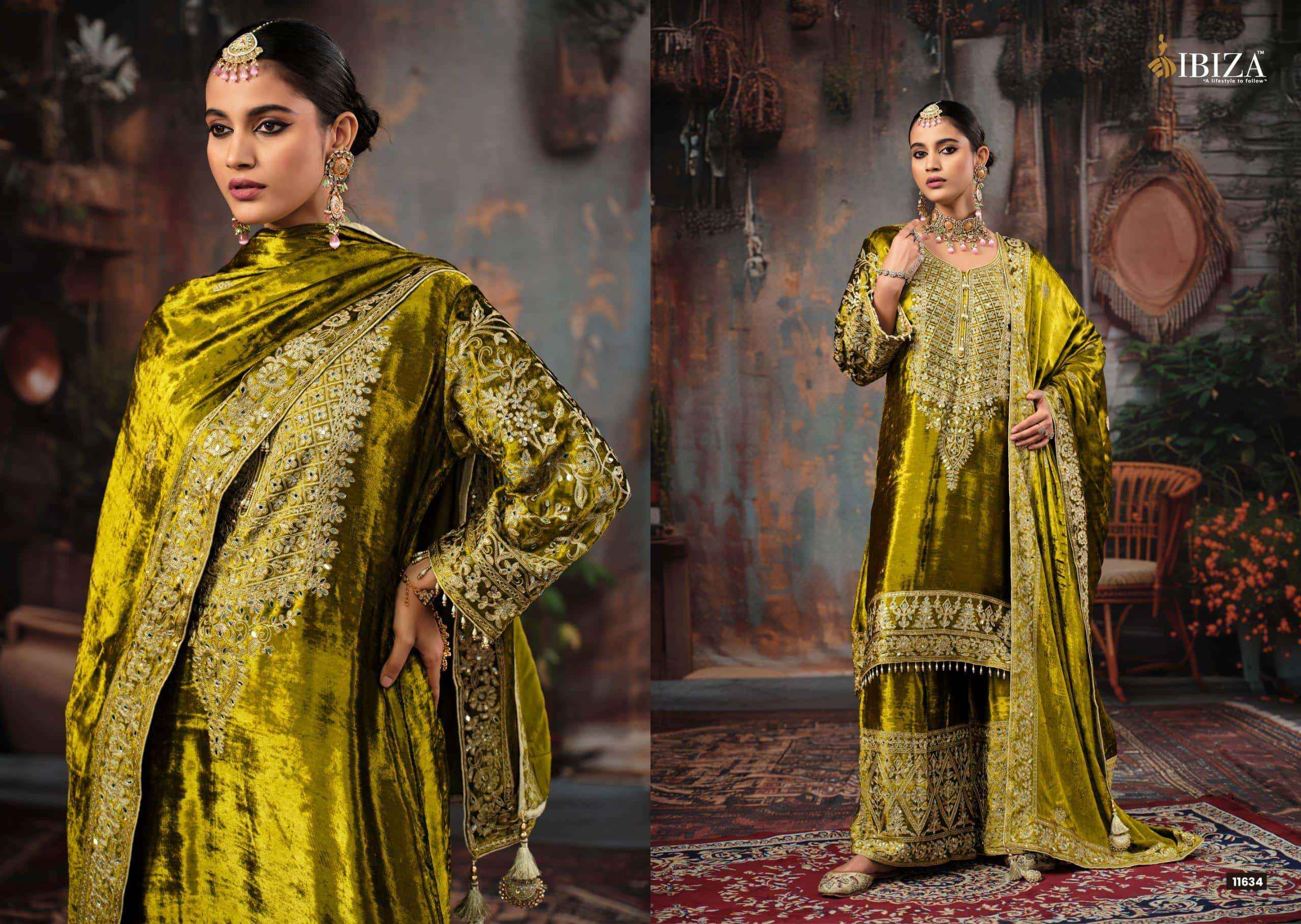 Ibiza Mehr Latest Designer Velvet Suit Catalog Wholesale Price