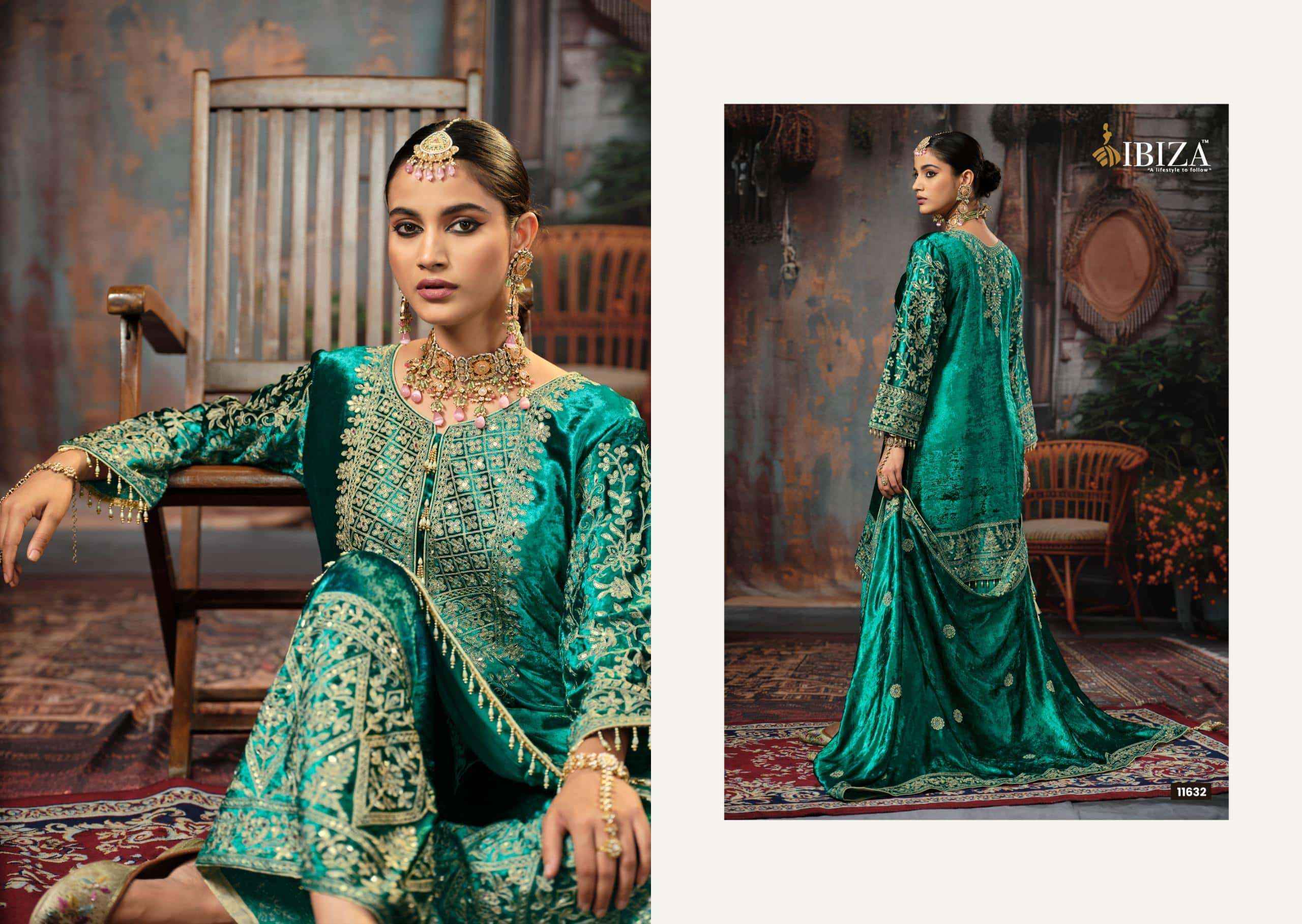 Ibiza Mehr Latest Designer Velvet Suit Catalog Wholesale Price