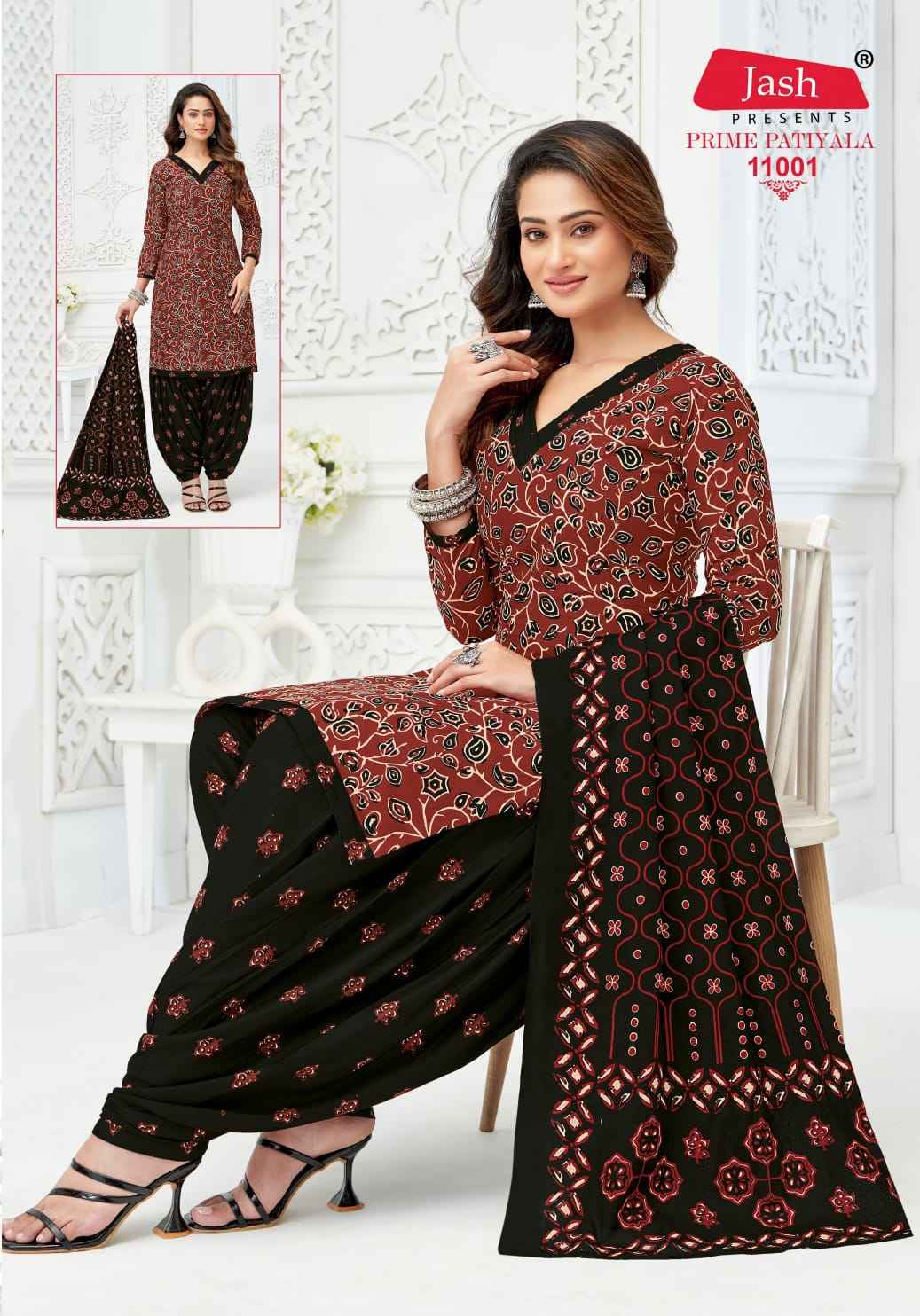 Jash Prime Patiyala Vol 11 Printed Cotton Salwar Kameez Wholesale Rate ( 10 Pcs Catalog )