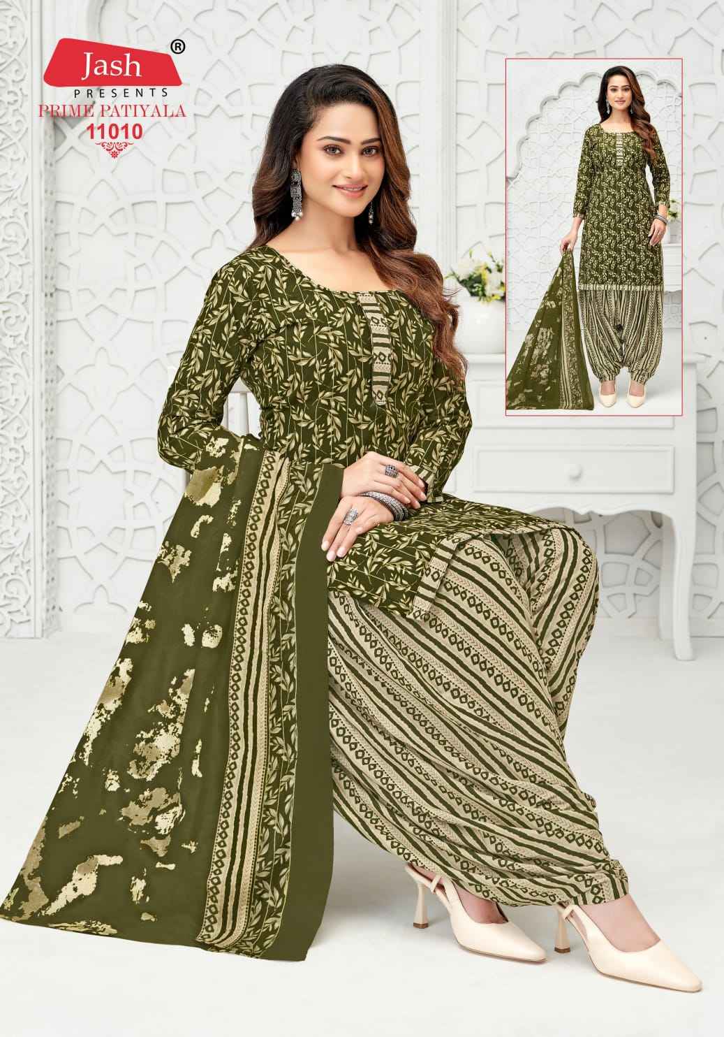 Jash Prime Patiyala Vol 11 Printed Cotton Salwar Kameez Wholesale Rate ( 10 Pcs Catalog )