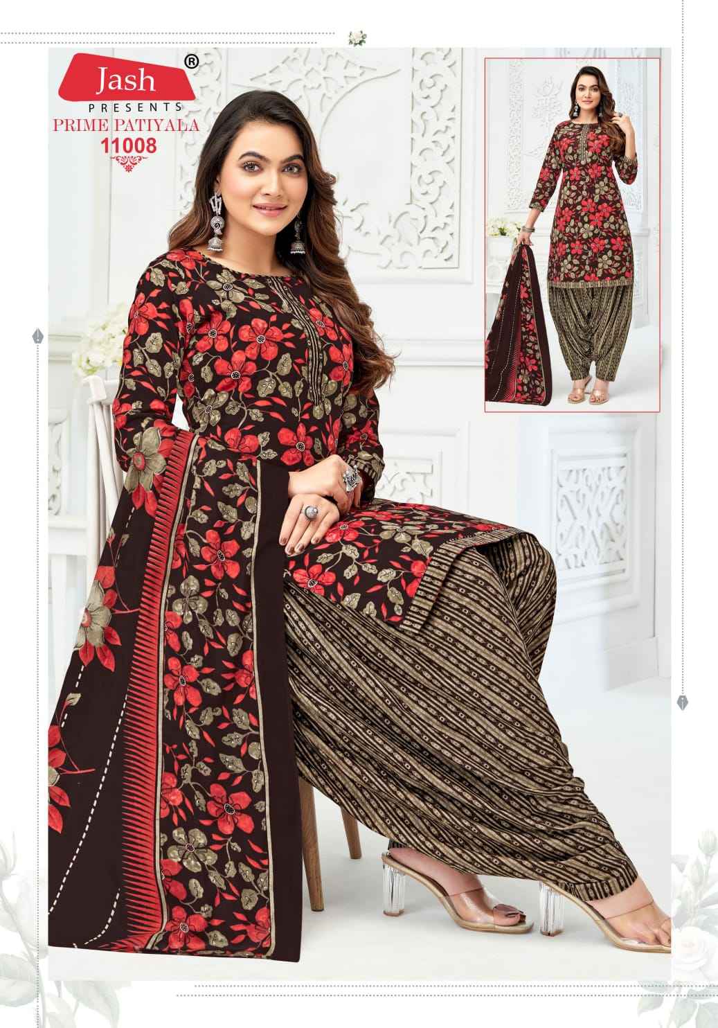 Jash Prime Patiyala Vol 11 Printed Cotton Salwar Kameez Wholesale Rate ( 10 Pcs Catalog )