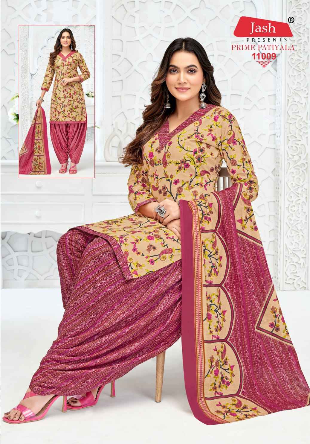 Jash Prime Patiyala Vol 11 Printed Cotton Salwar Kameez Wholesale Rate ( 10 Pcs Catalog )