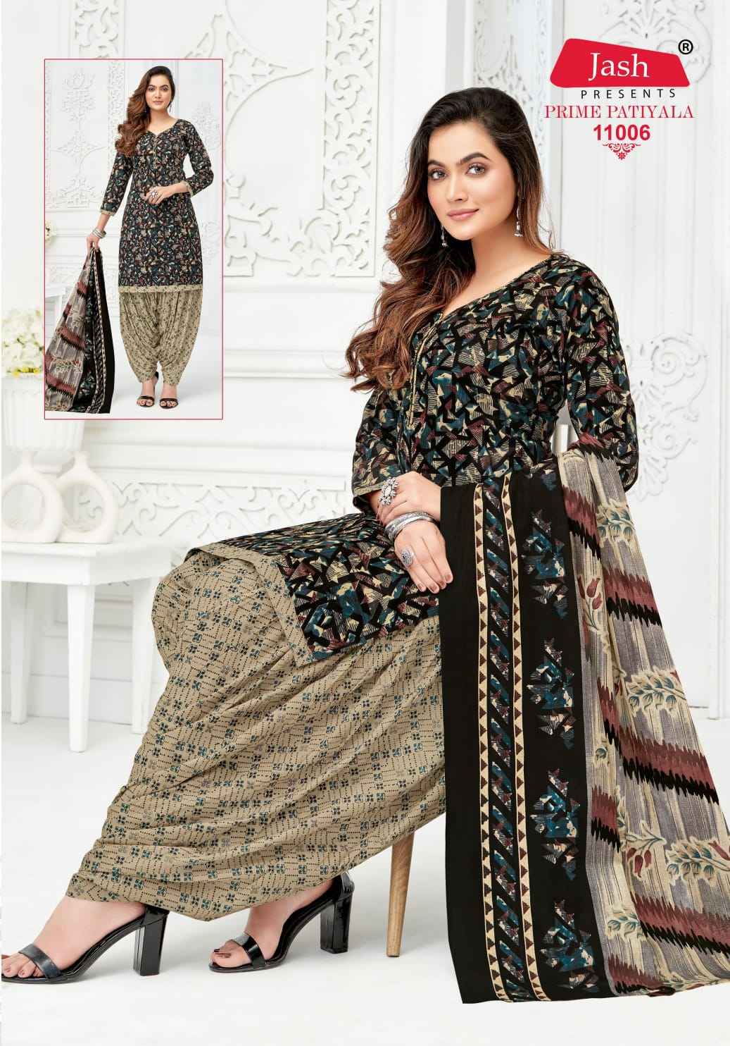 Jash Prime Patiyala Vol 11 Printed Cotton Salwar Kameez Wholesale Rate ( 10 Pcs Catalog )