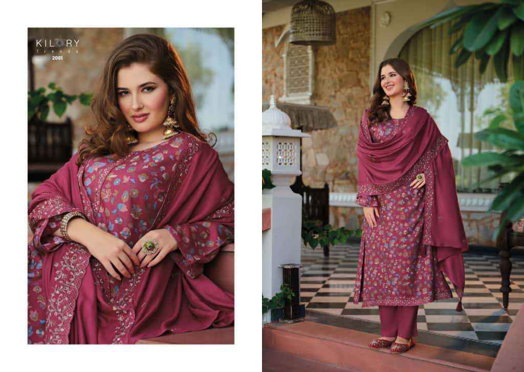 Kilory Trendz Freya Viscose Pashmina Dress Material Surat Market Wholesale ( 6 pcs Catalogue )