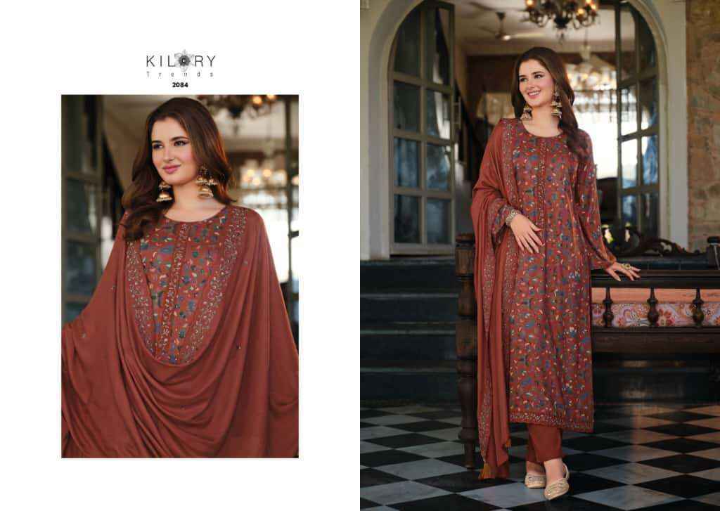 Kilory Trendz Freya Viscose Pashmina Dress Material Surat Market Wholesale ( 6 pcs Catalogue )