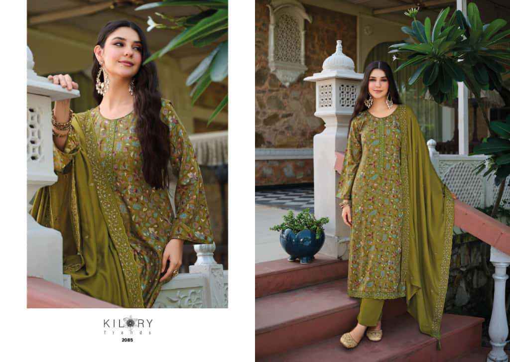 Kilory Trendz Freya Viscose Pashmina Dress Material Surat Market Wholesale ( 6 pcs Catalogue )