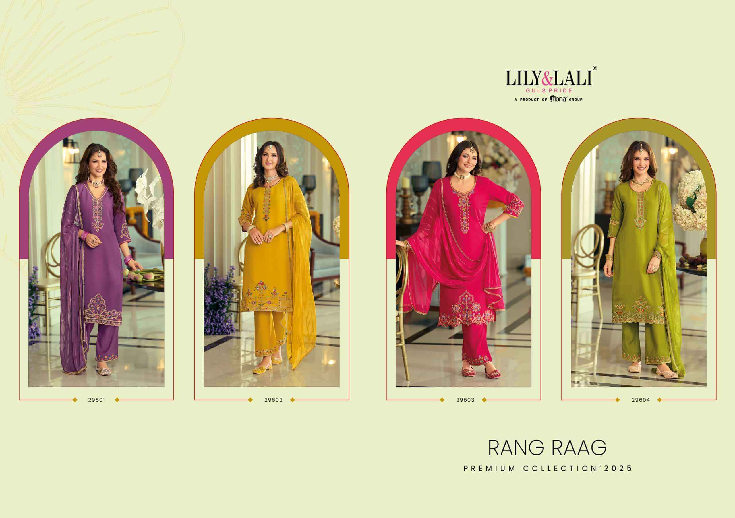 Lily And Lali Rang Raag Premium Design Kurti Pant Dupatta Set Wholesale Price ( 4 Pcs Catalog )