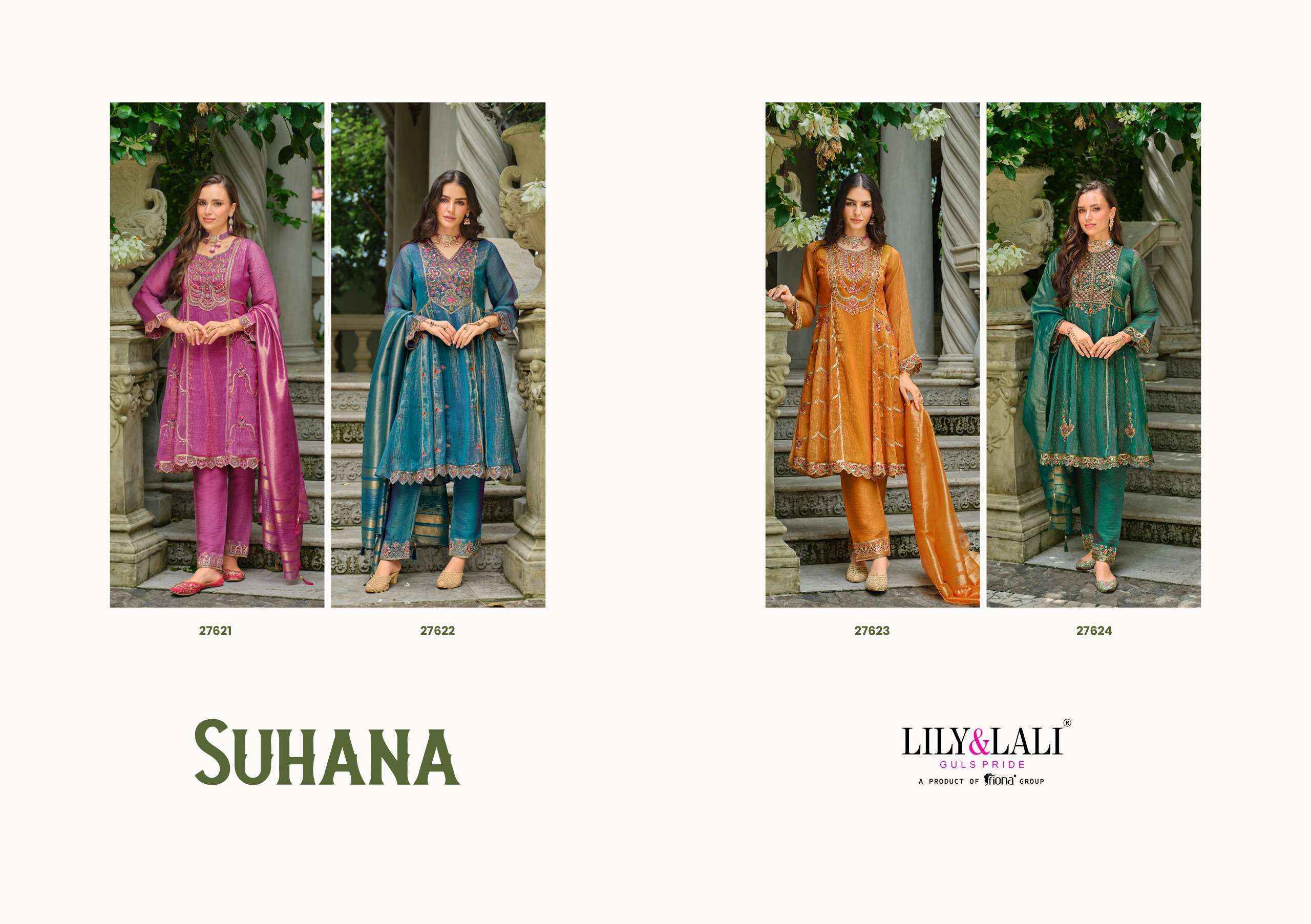 Lily & Lali Suhana Readymade Simer Silk Suit Wholesale Rate ( 4 Pcs Catalog )