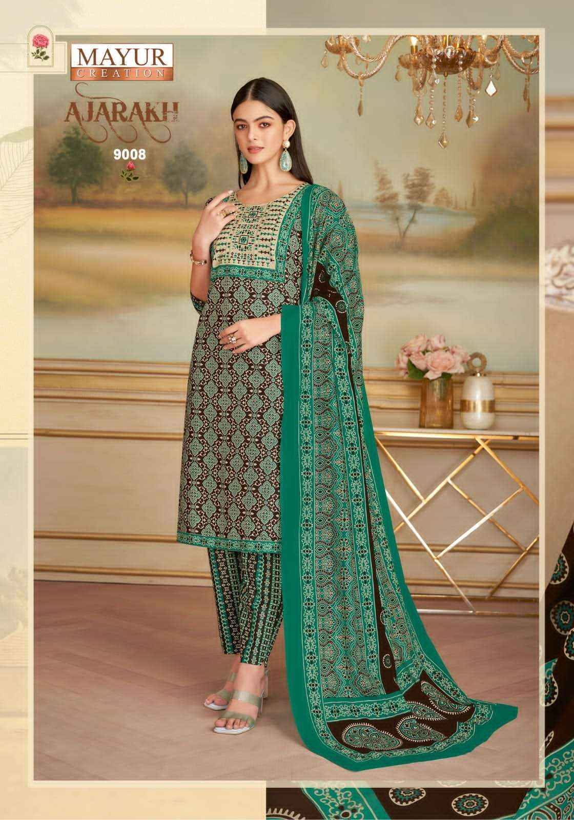 Mayur Mayur Ajarakh Vol 9 Readymade Cotton 3 Piece Pair Catalog Designs