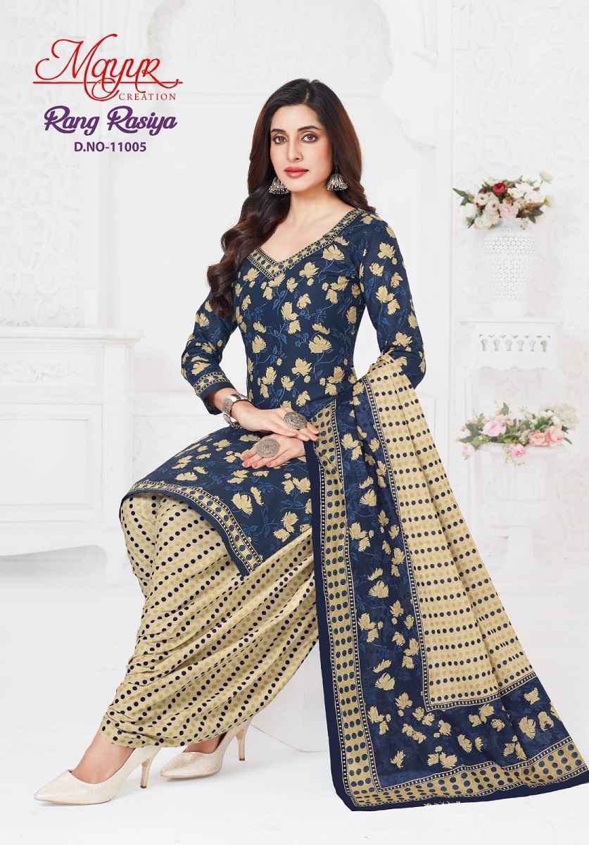 Mayur Rang Rasiya Vol-11 Pure Cotton Unstitched Dress Material Wholesale Price ( 10 Pcs Catalogue )