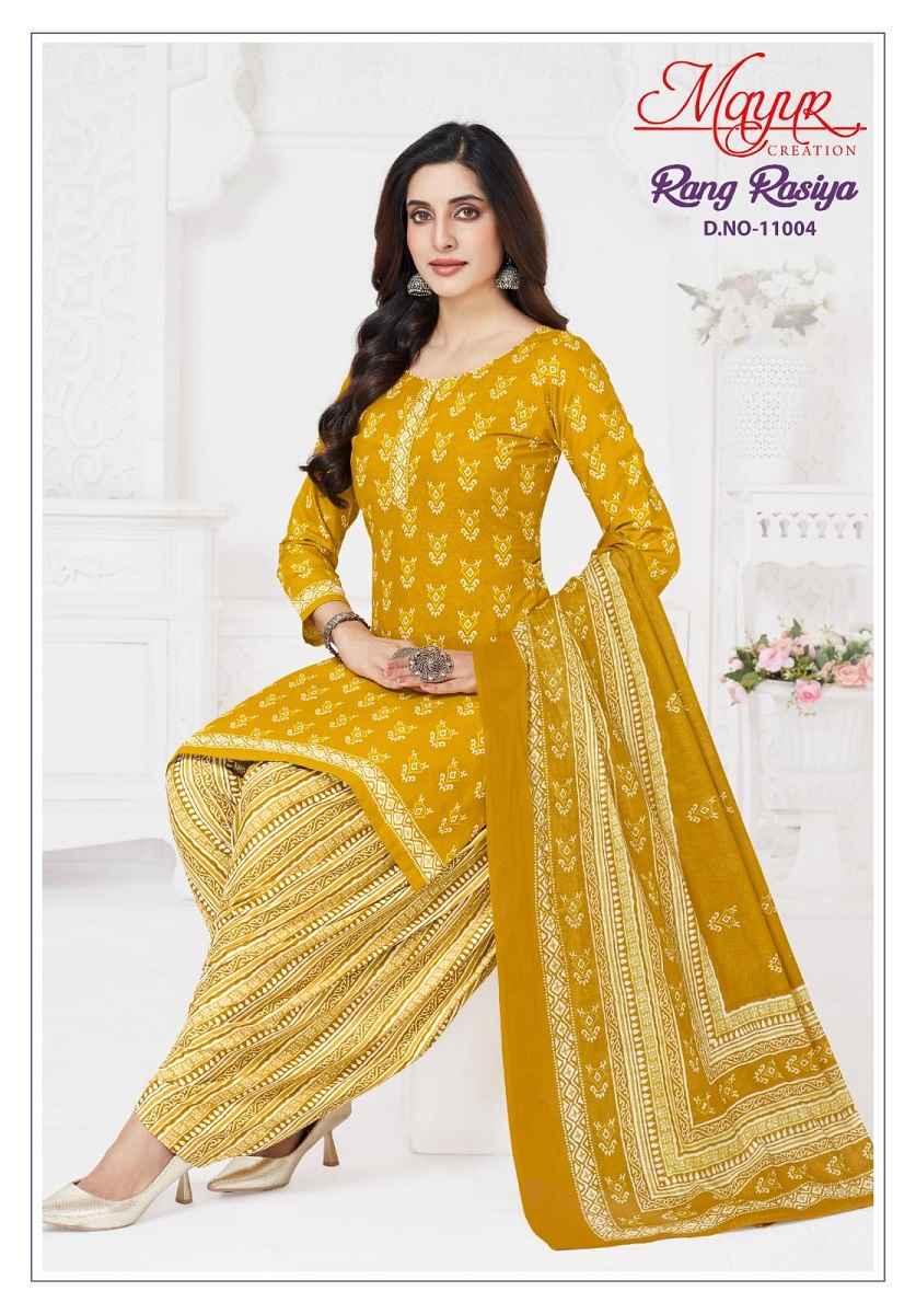 Mayur Rang Rasiya Vol-11 Pure Cotton Unstitched Dress Material Wholesale Price ( 10 Pcs Catalogue )