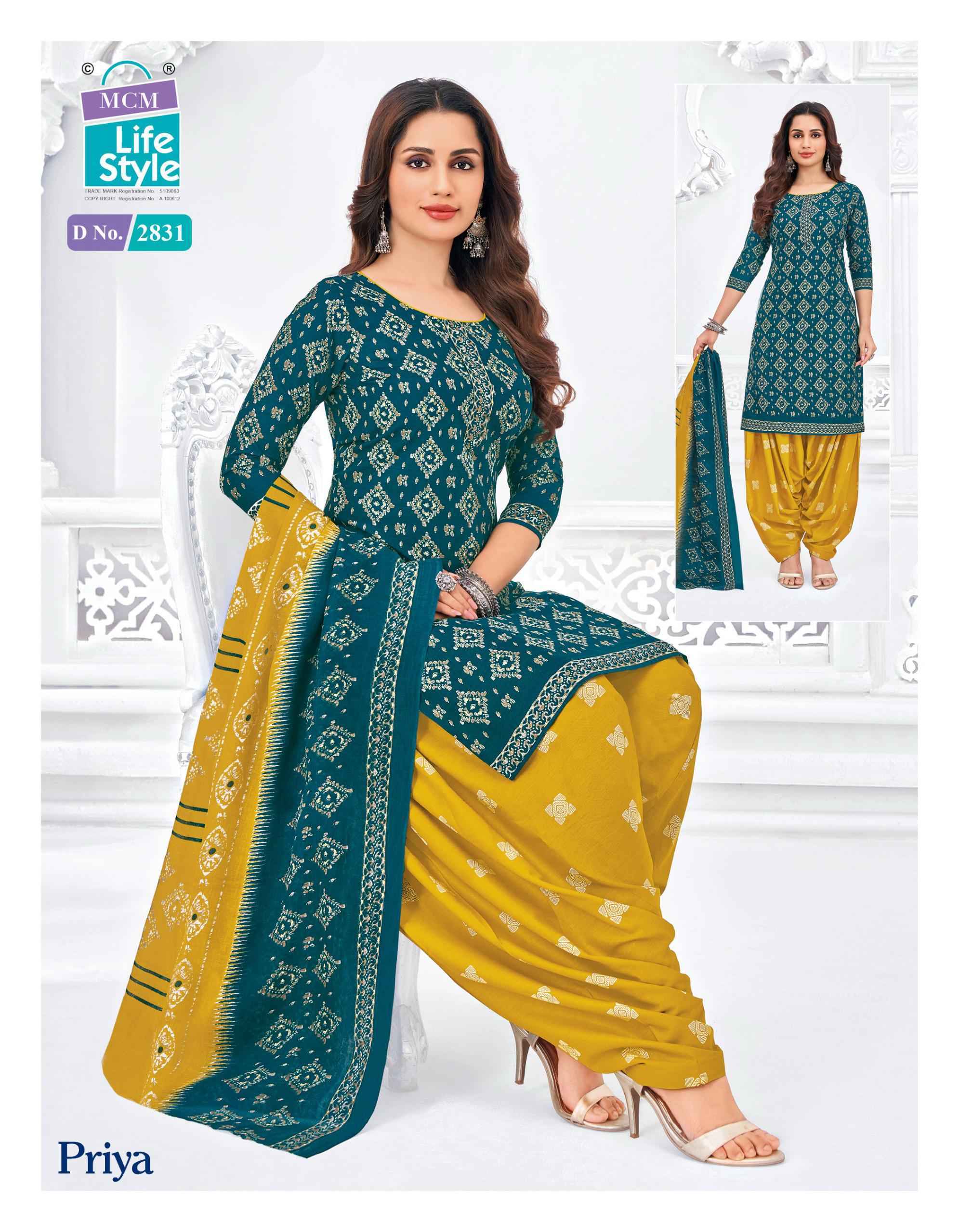 MCM Lifestyle Priya Vol 28 Readymade Cotton Suit Wholesale Rate ( 24 Pcs Catalog )