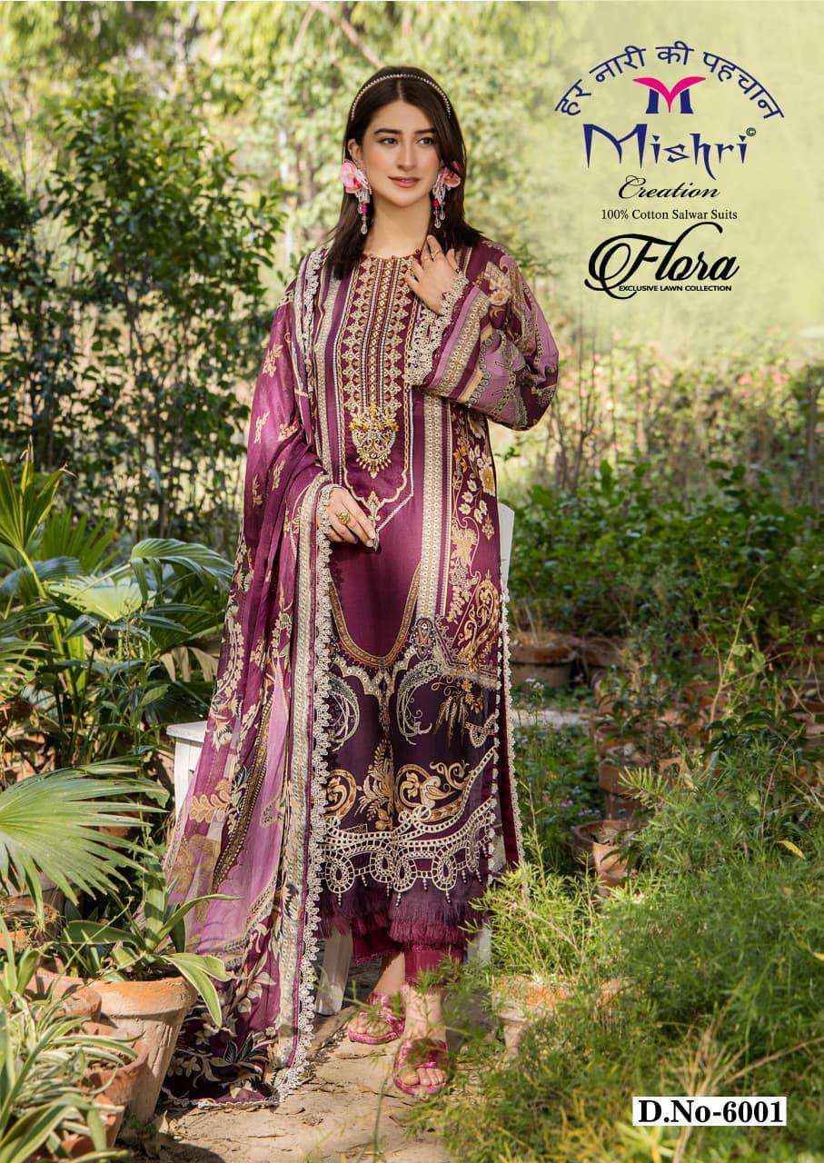 Mishri Creation Flora Vol 6 Lawn Cotton Salwar Kameez Wholesale Wholesale Rate ( 6 Pcs Catalog )