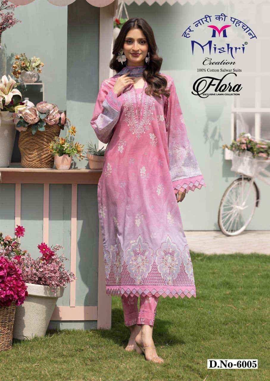 Mishri Creation Flora Vol 6 Lawn Cotton Salwar Kameez Wholesale Wholesale Rate ( 6 Pcs Catalog )