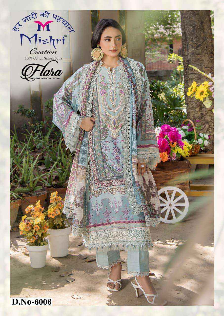 Mishri Creation Flora Vol 6 Lawn Cotton Salwar Kameez Wholesale Wholesale Rate ( 6 Pcs Catalog )