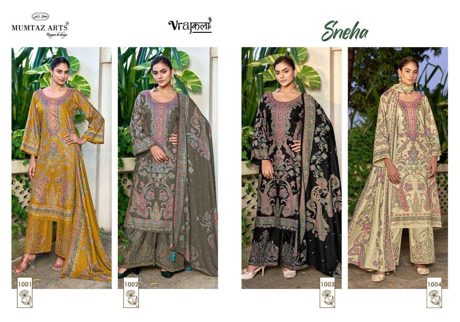 Mumtaz Arts Sneha Viscose Pashmina Salwar Kameez Wholesale Rate ( 4 Pcs Catalog )