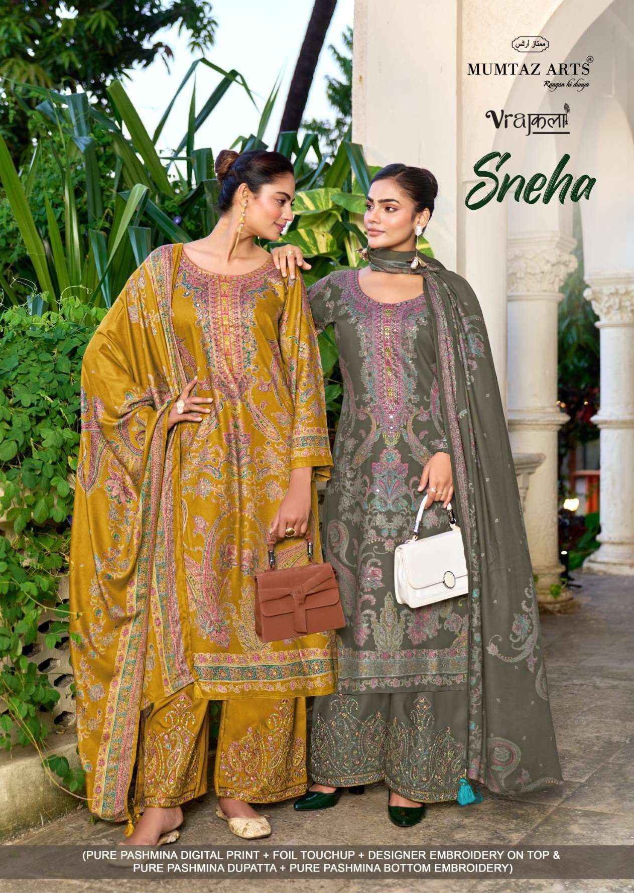 Mumtaz Arts Sneha Viscose Pashmina Salwar Kameez Wholesale Rate ( 4 Pcs Catalog )