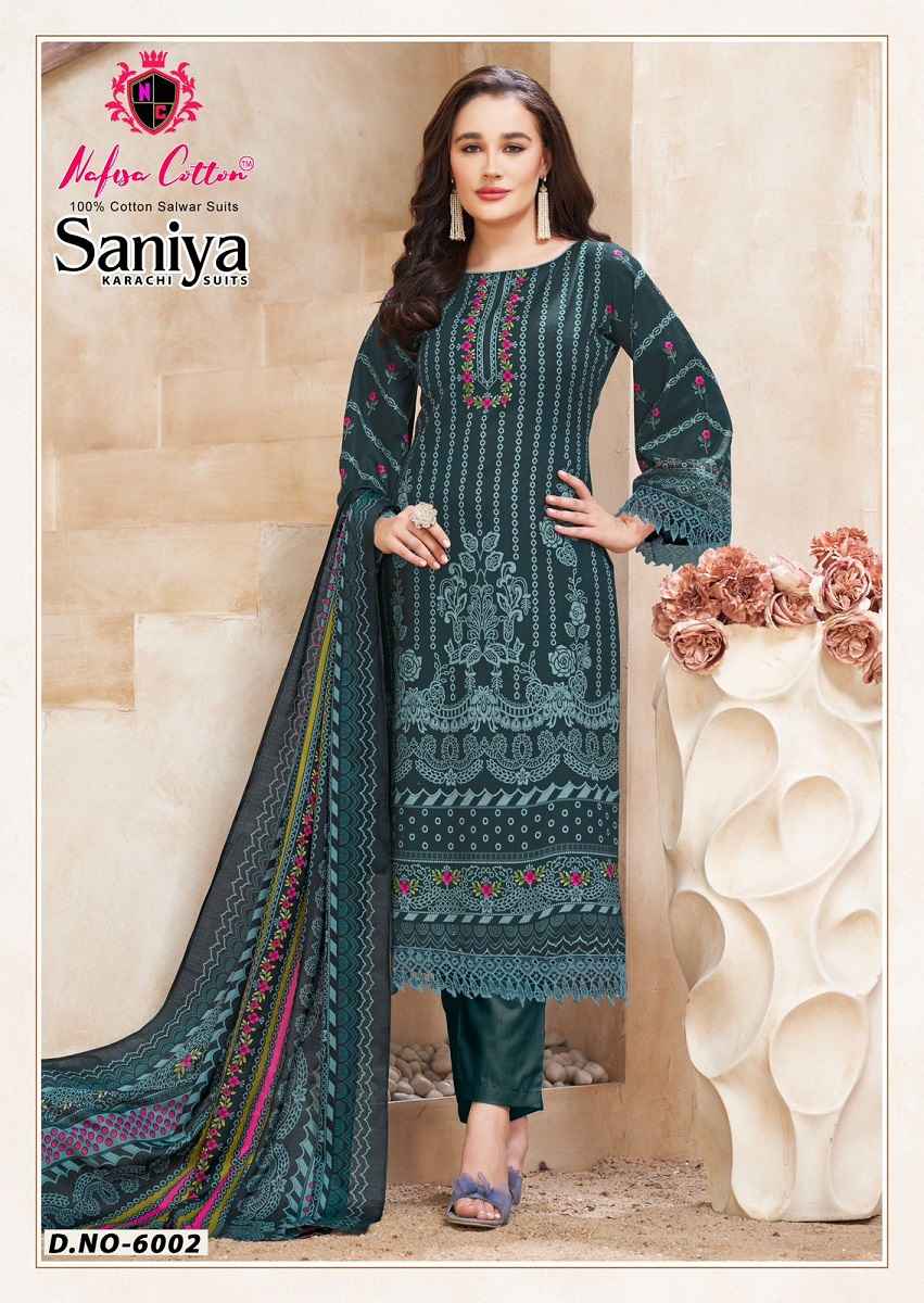 Nafisa Saniya Vol-6  Karachi Cotton Salwar Kameez Wholesale Rate ( 6 Pcs Catalog )