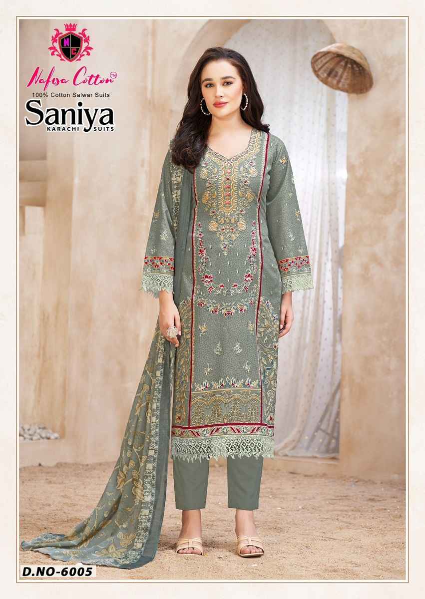 Nafisa Saniya Vol-6  Karachi Cotton Salwar Kameez Wholesale Rate ( 6 Pcs Catalog )