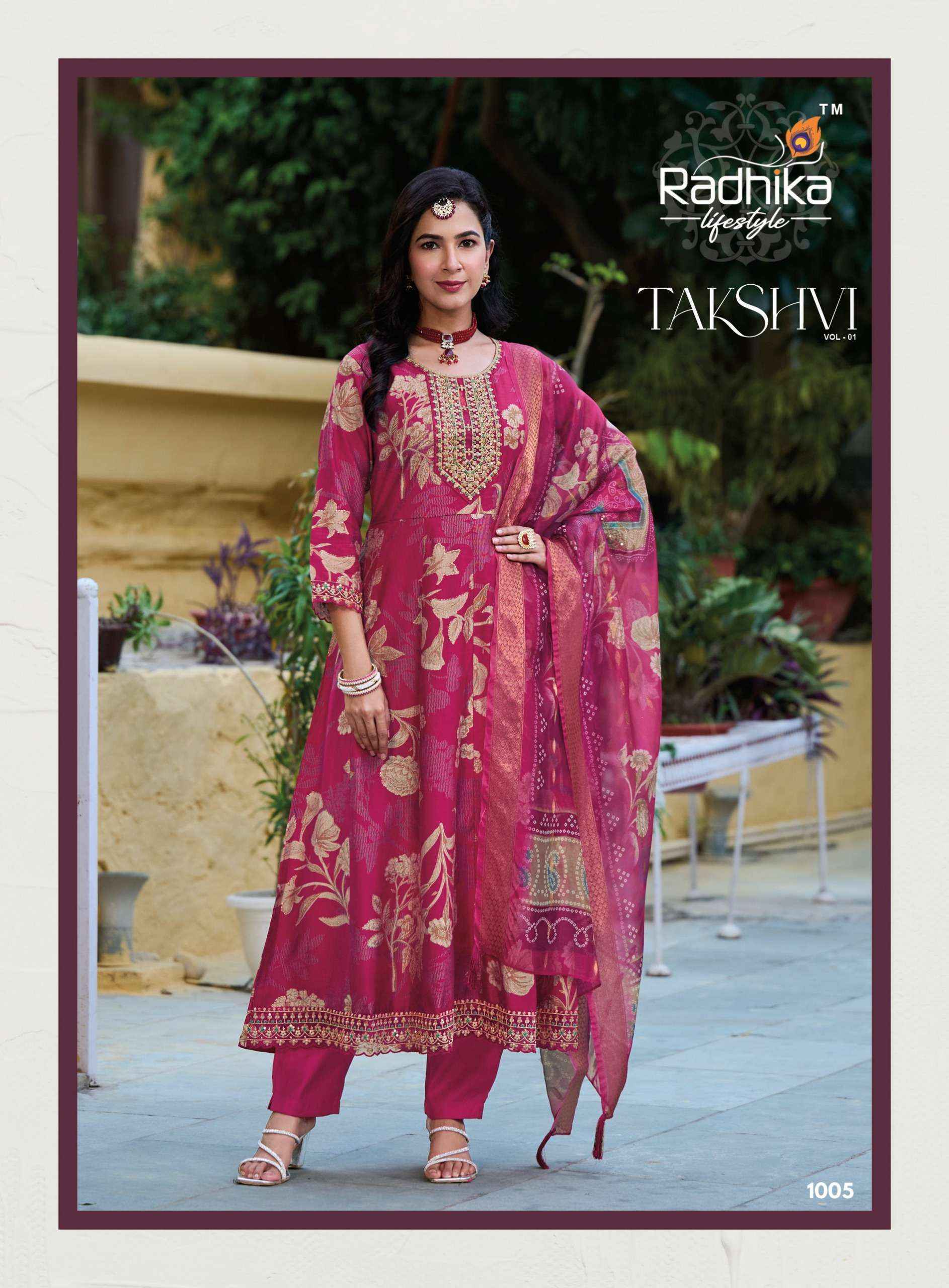 Radhika Lifestyle Takshvi Vol 1 Vertican Silk Kurti Combo Collection Wholesale Rate ( 6 Pcs Catalog )