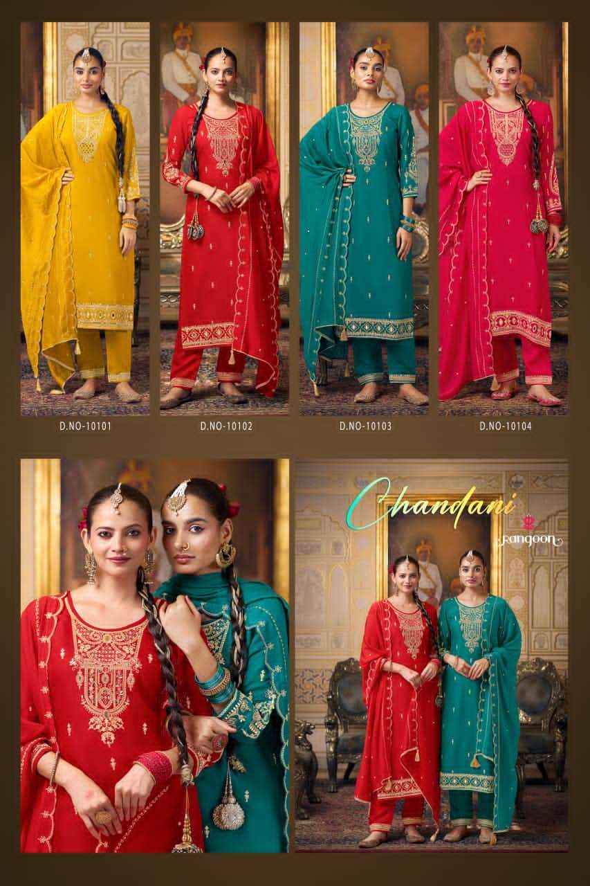 Rangoon Chandani Exclusive Readymade 3 Piece Suit Collection Wholesale Rate ( 4 Pcs Catalog )