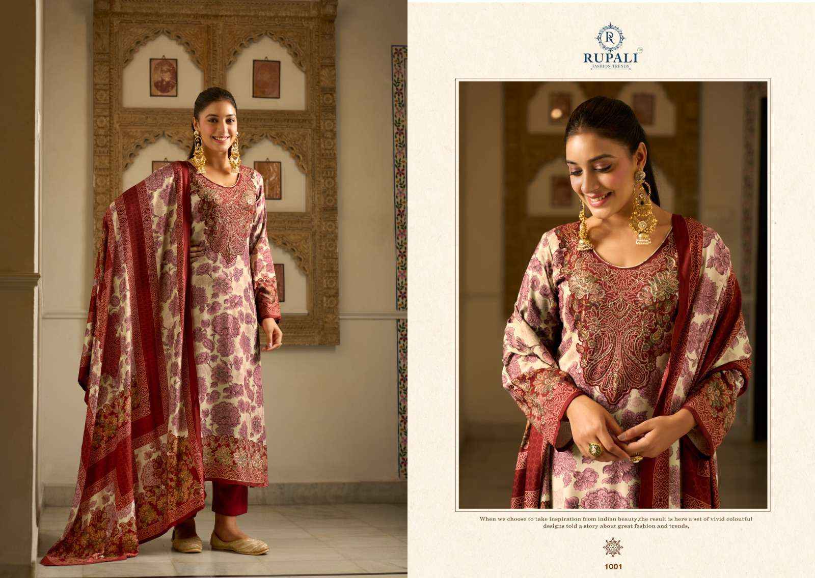 Rupali Fashion Gul E Libaas Latest Designs Pashmina Suit Wholesale Rate ( 6 Pcs Catalog )