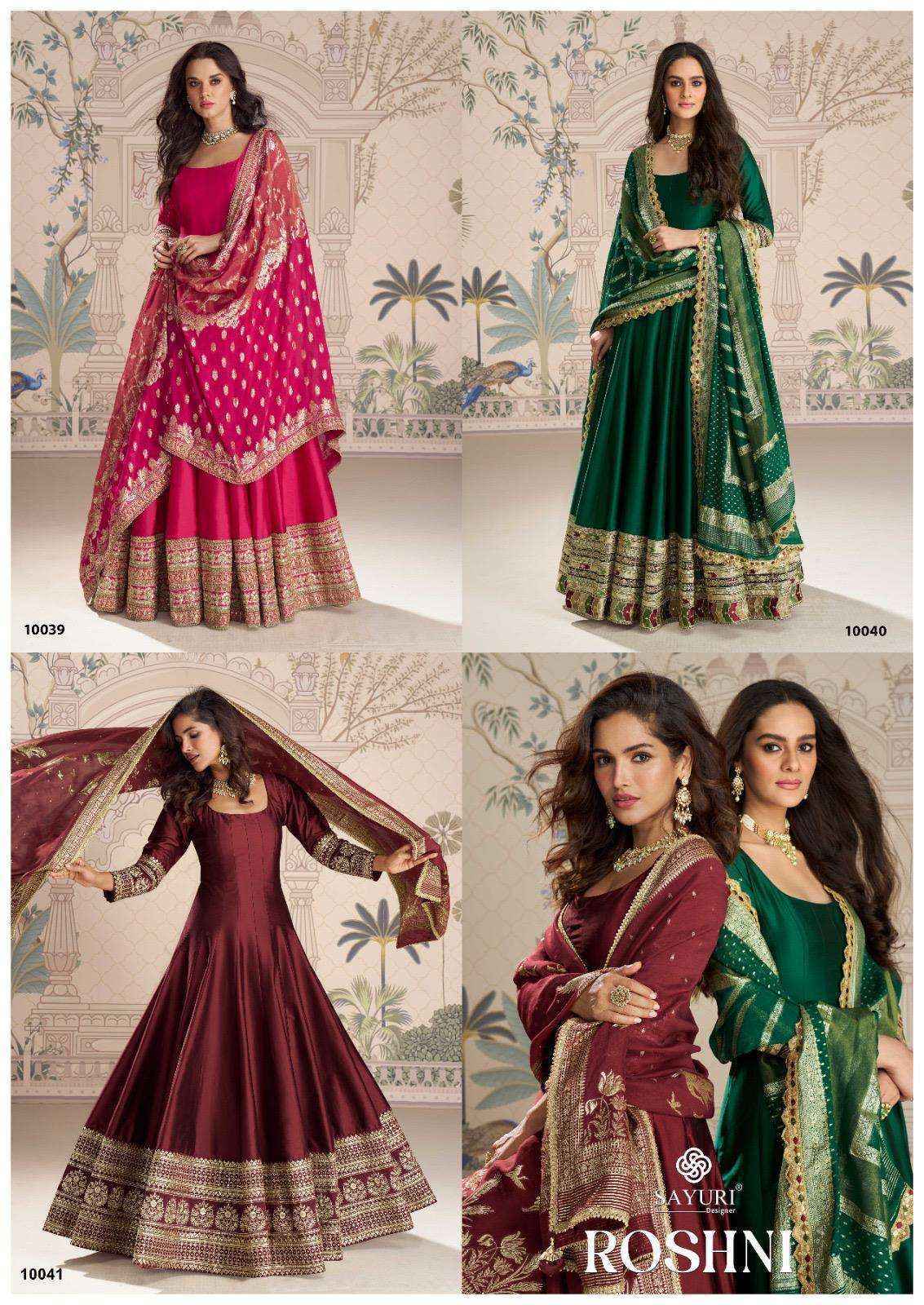 Sayuri Designer Roshni Readymade Silk Jacquard Dress 3 pcs Catalogue