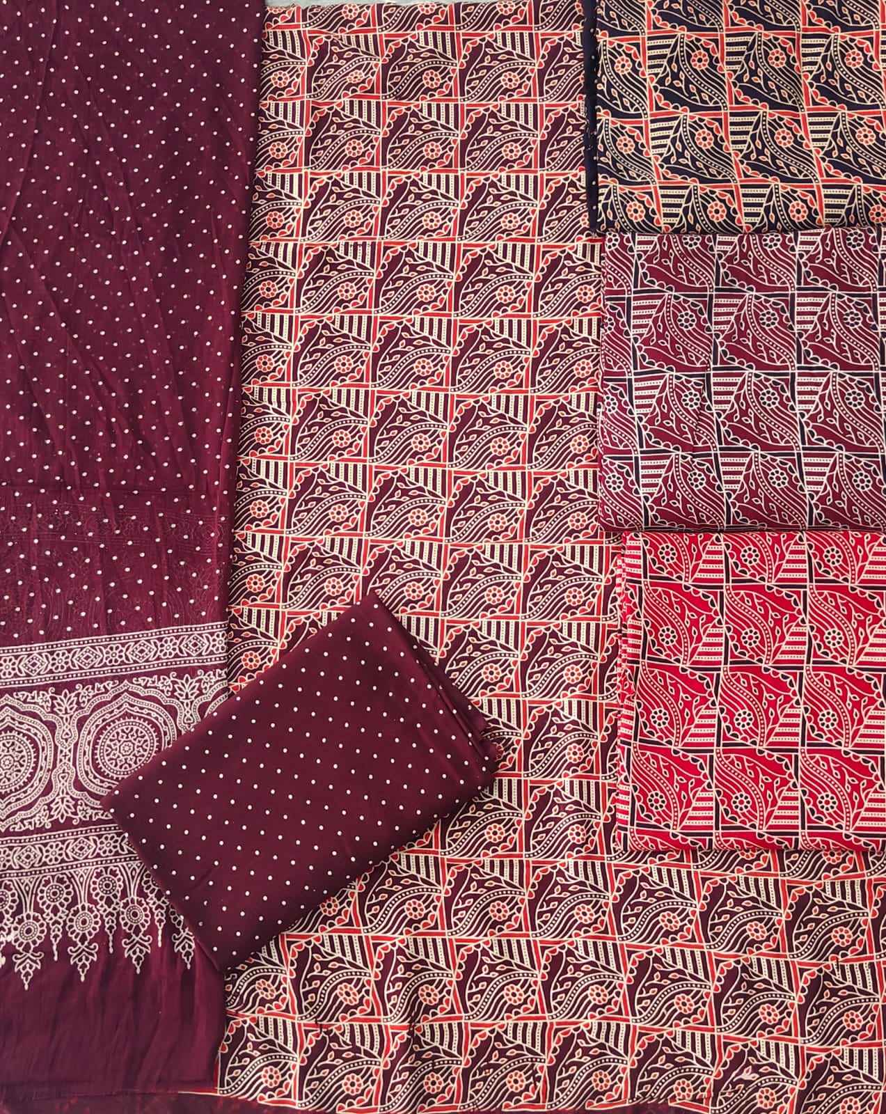 Siyapati Designer Riwayat Vol 17 Rayon Bandhani Unstitched Dress Material ( 4 Pcs Set )