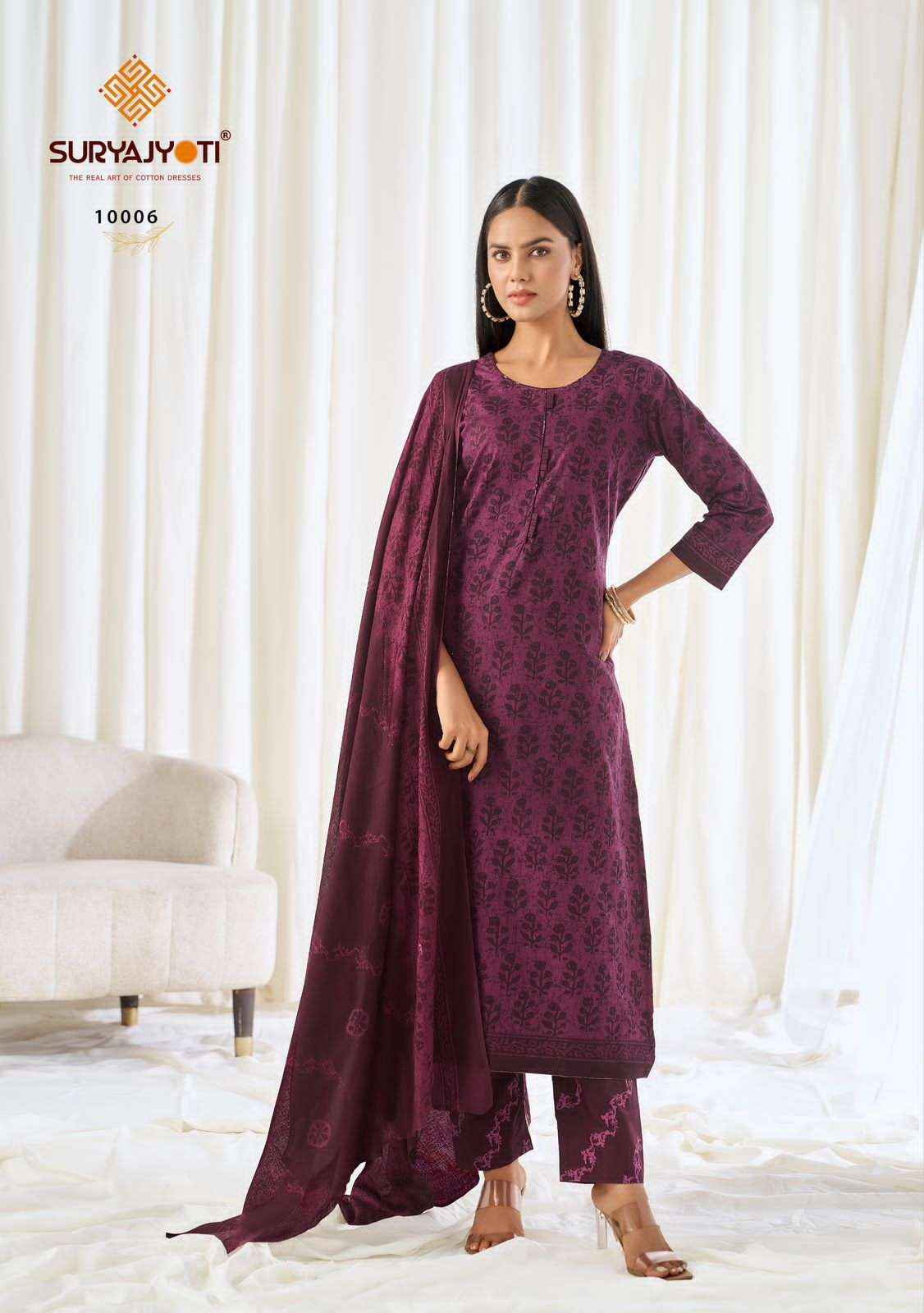 Suryajyoti Pehnava Vol 10 Pure Cotton Salwar Kameez New Catalogue Wholesale Price ( 10 Pcs Catalogue )