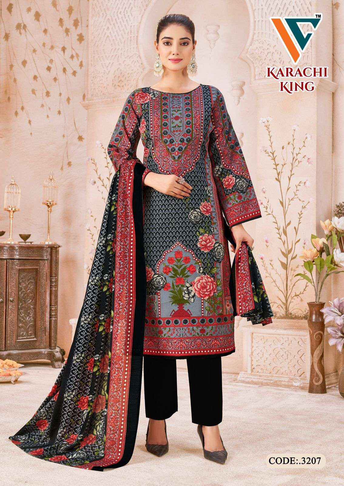 VANDANA CREATION KARACHI KING VOL 32 COTTON DIGITAL PRINTS SALWAR KAMEEZ WHOLESALE ( 8 PCS CATALOG )