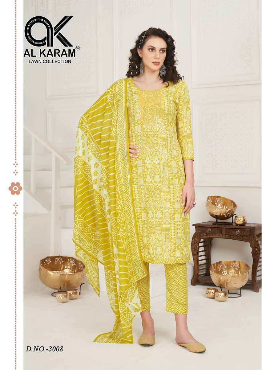 Al Karam Heritage Vol 3 Cotton Salwar Kameez Wholesale Rate ( 8 Pcs Catalog )