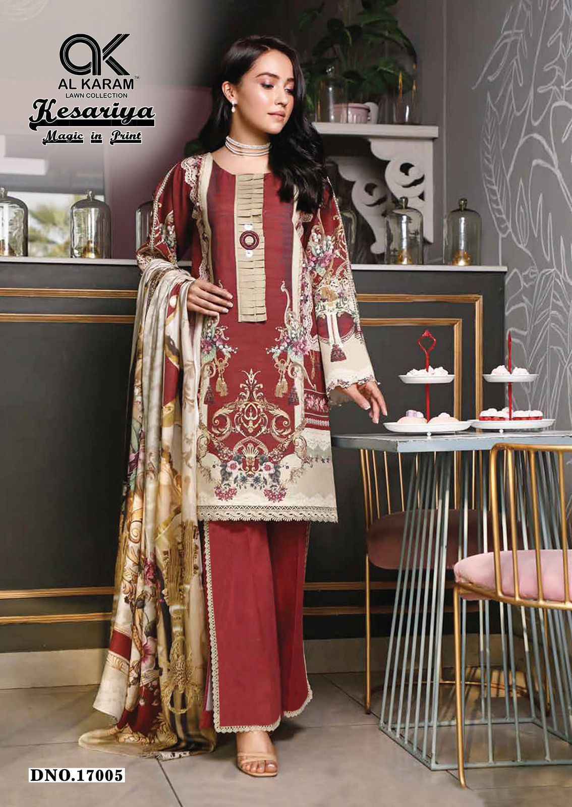 Al Karam Kesariya Magic In Print Vol 17 Cotton Dress Material Wholesale Rate ( 6 Pcs Catalog )