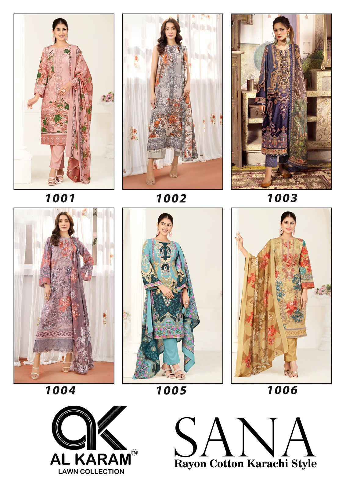 Al Karam Sana Cotton Salwar Kameez Wholesale Rate ( 6 Pcs Catalog )